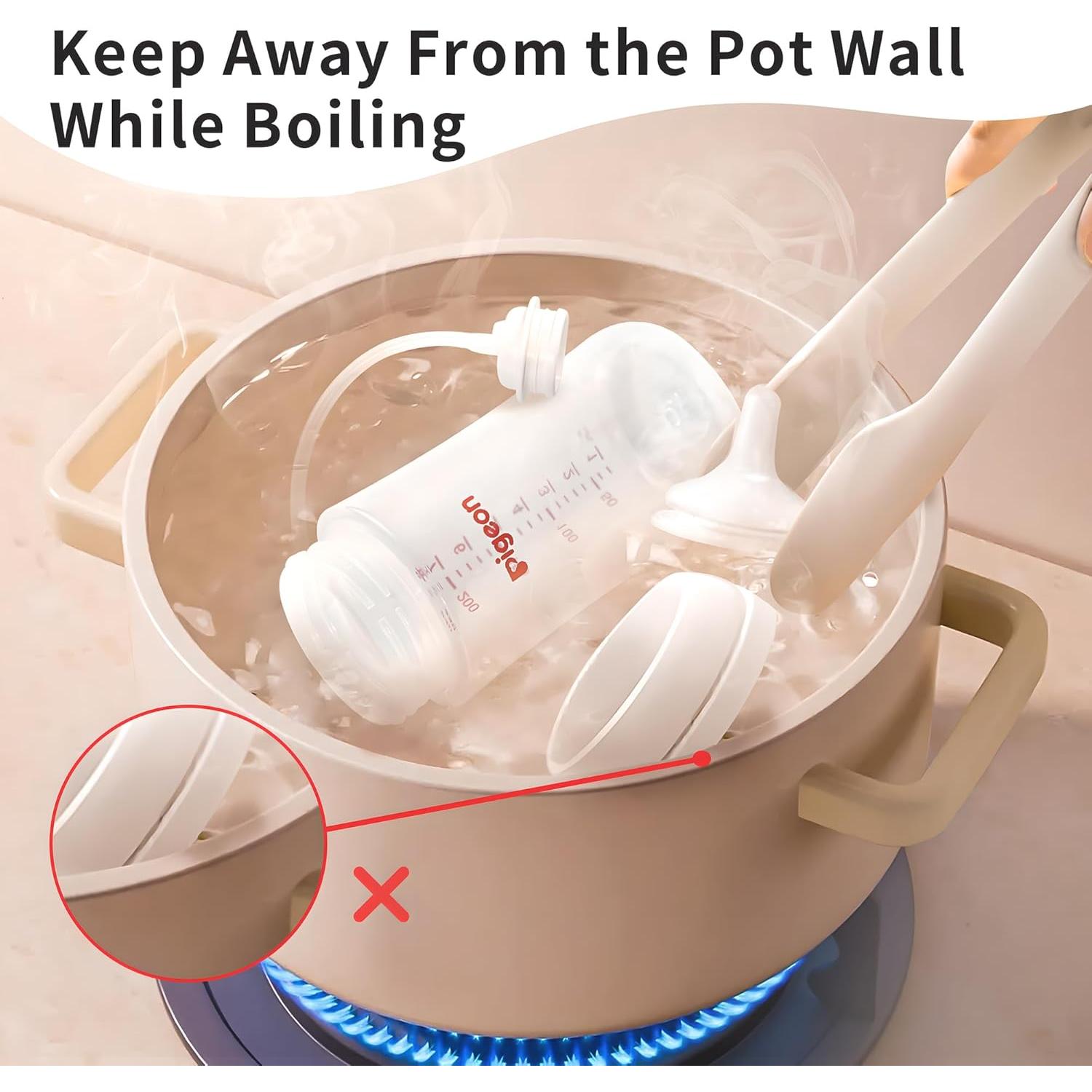 Botella de Lactancia Pigeon Cuello Ancho 330ml Anti-Cólicos Pack 3