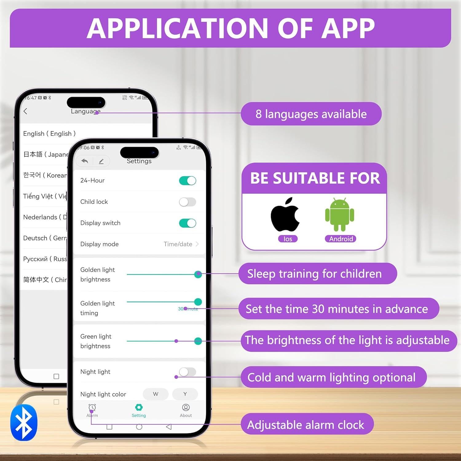 Reloj Despertador Infantil GANGULITO Pingüino LED Recargable