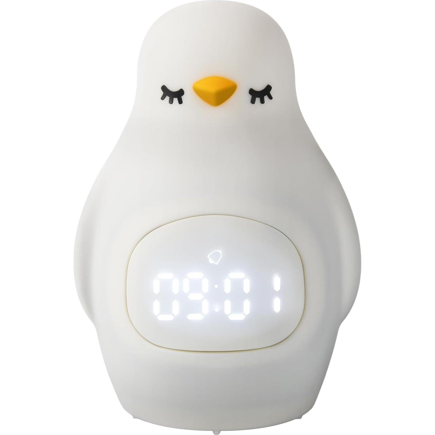 Reloj Despertador Infantil GANGULITO Pingüino LED Recargable