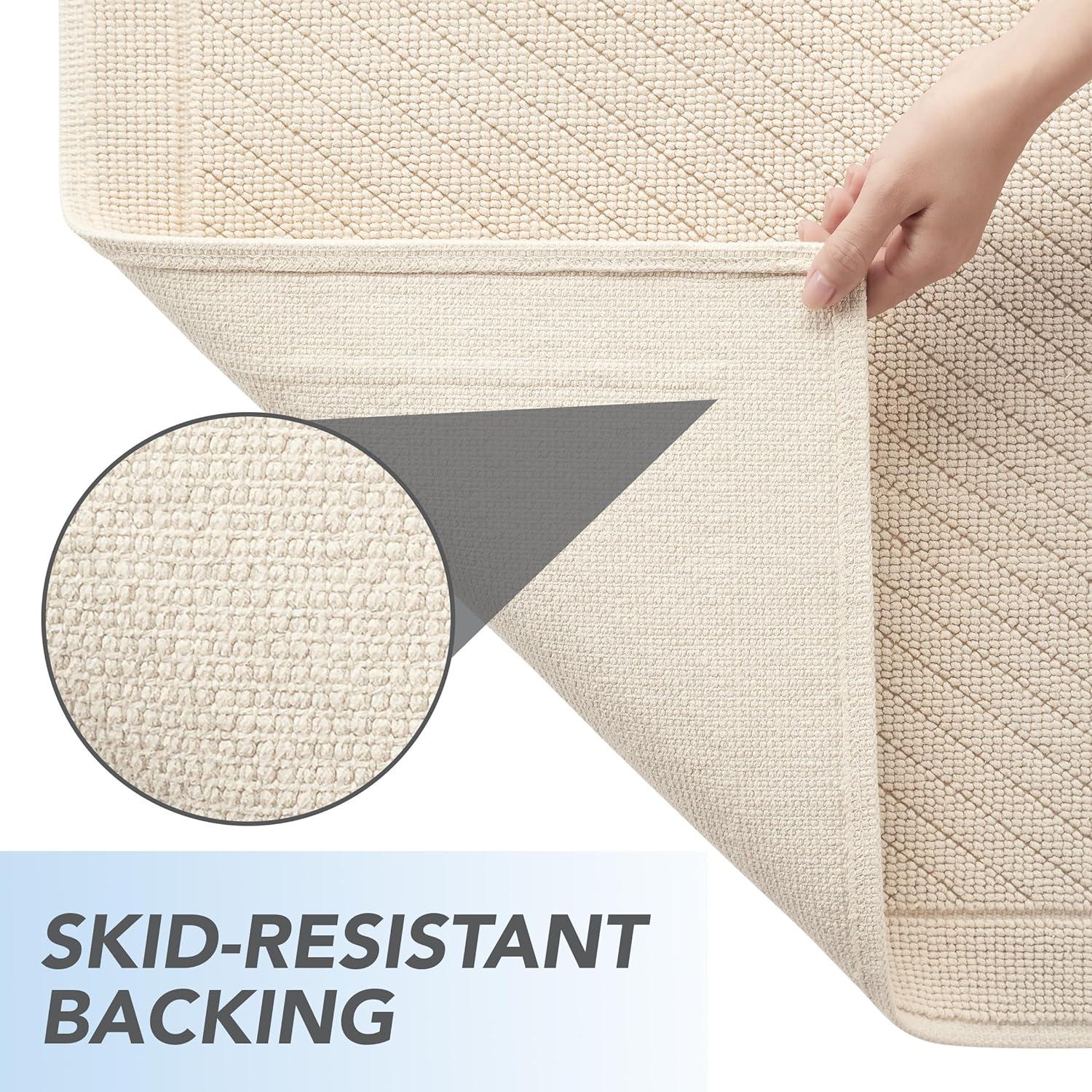 Alfombra de baño Arkwright 100% algodón 50.8x81.3 cm beige