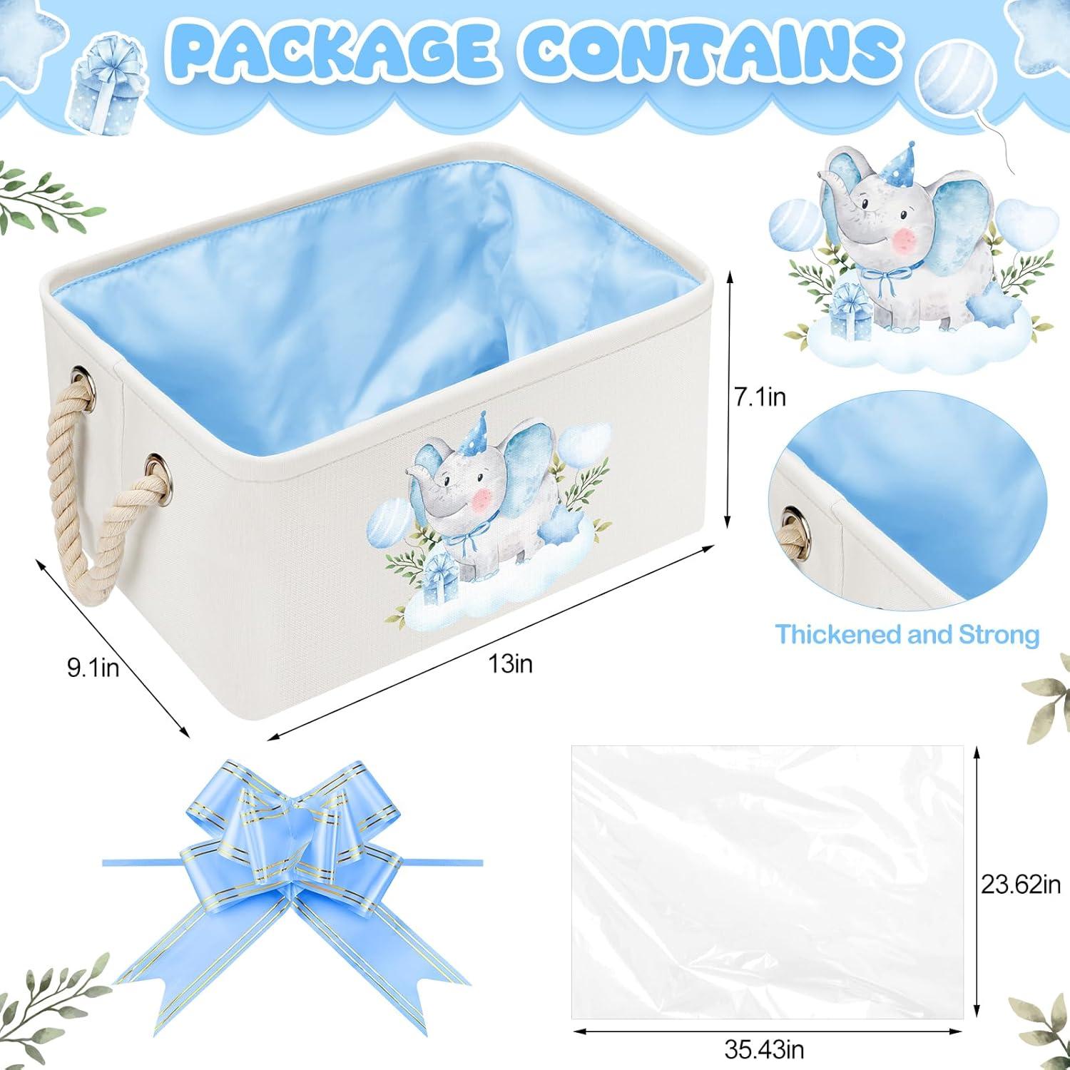 Cesta de Almacenamiento Pickmesh Elefante Azul 33x23x18 cm