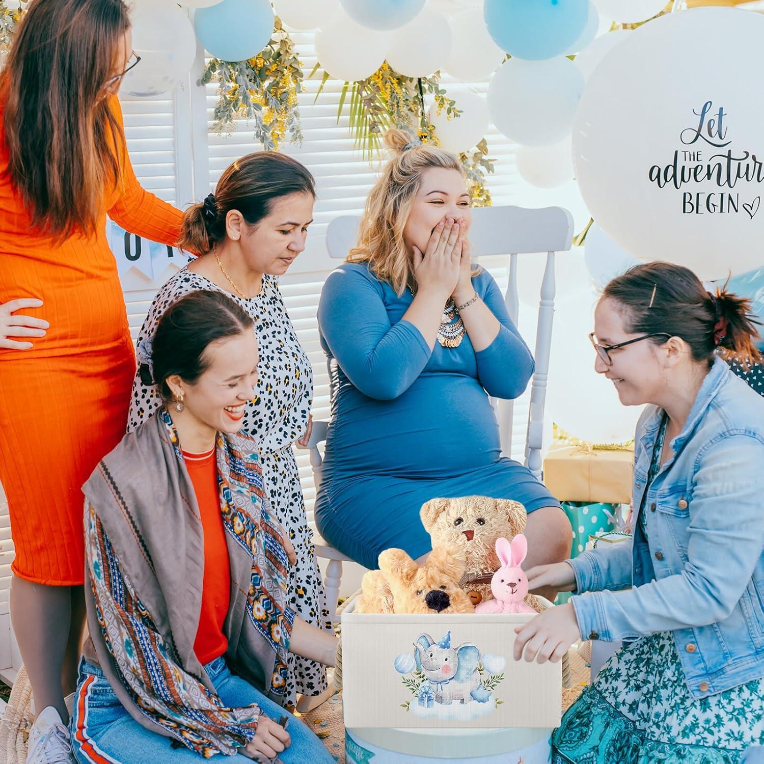 Cesta de Almacenamiento Pickmesh Elefante Azul 33x23x18 cm