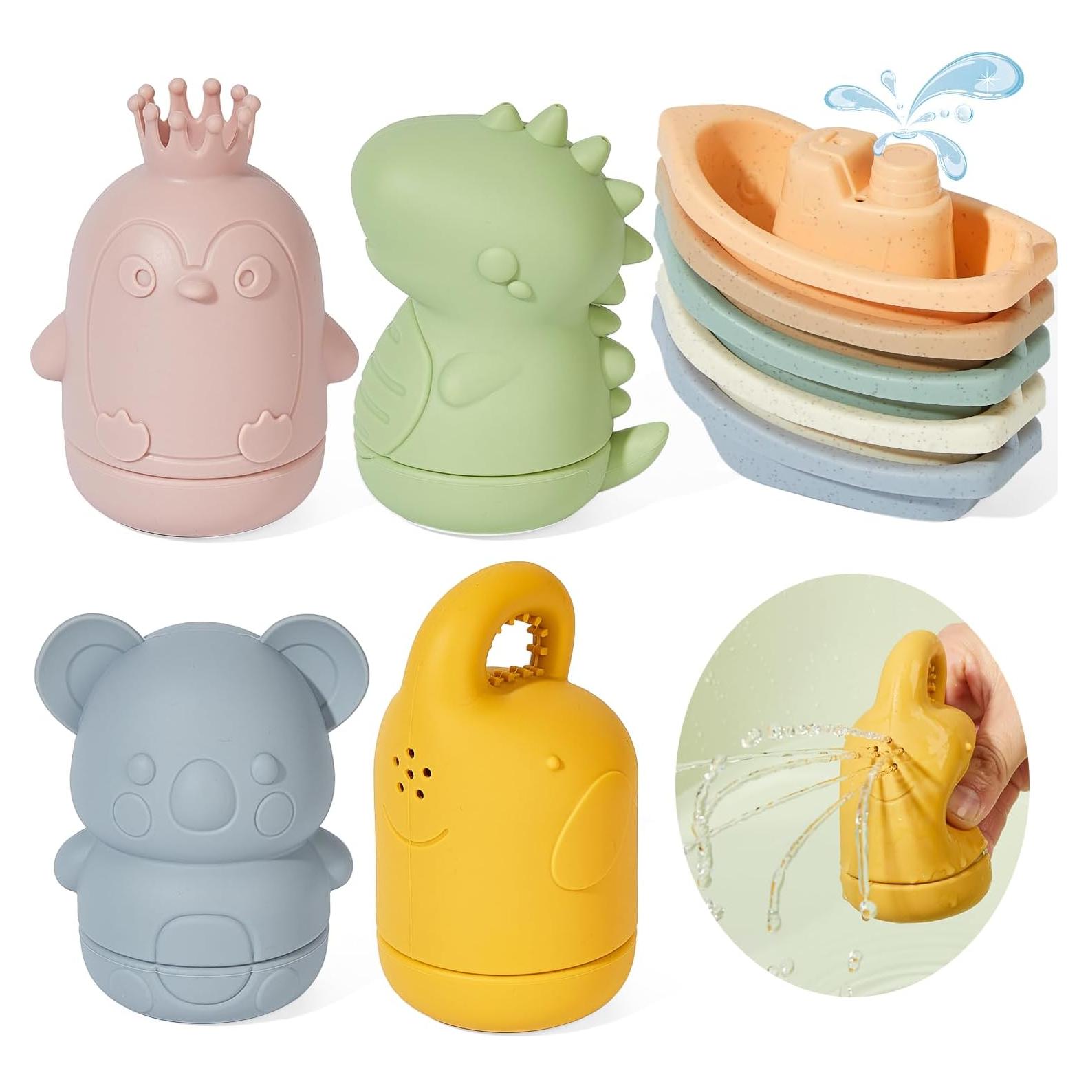 Juguetes de Baño 9PCS AMCHSURI Silicona y Plástico para Bebés