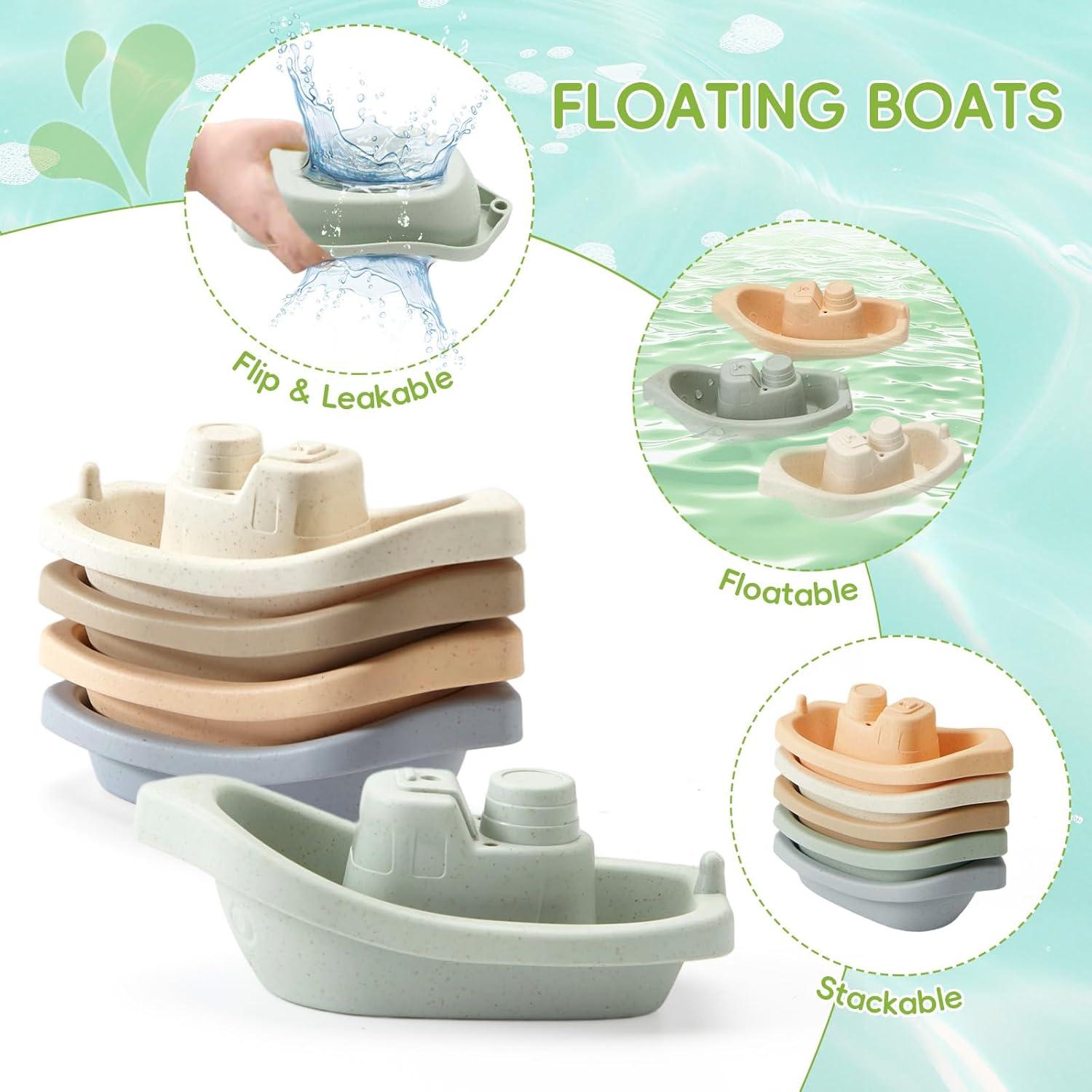 Juguetes de Baño 9PCS AMCHSURI Silicona y Plástico para Bebés