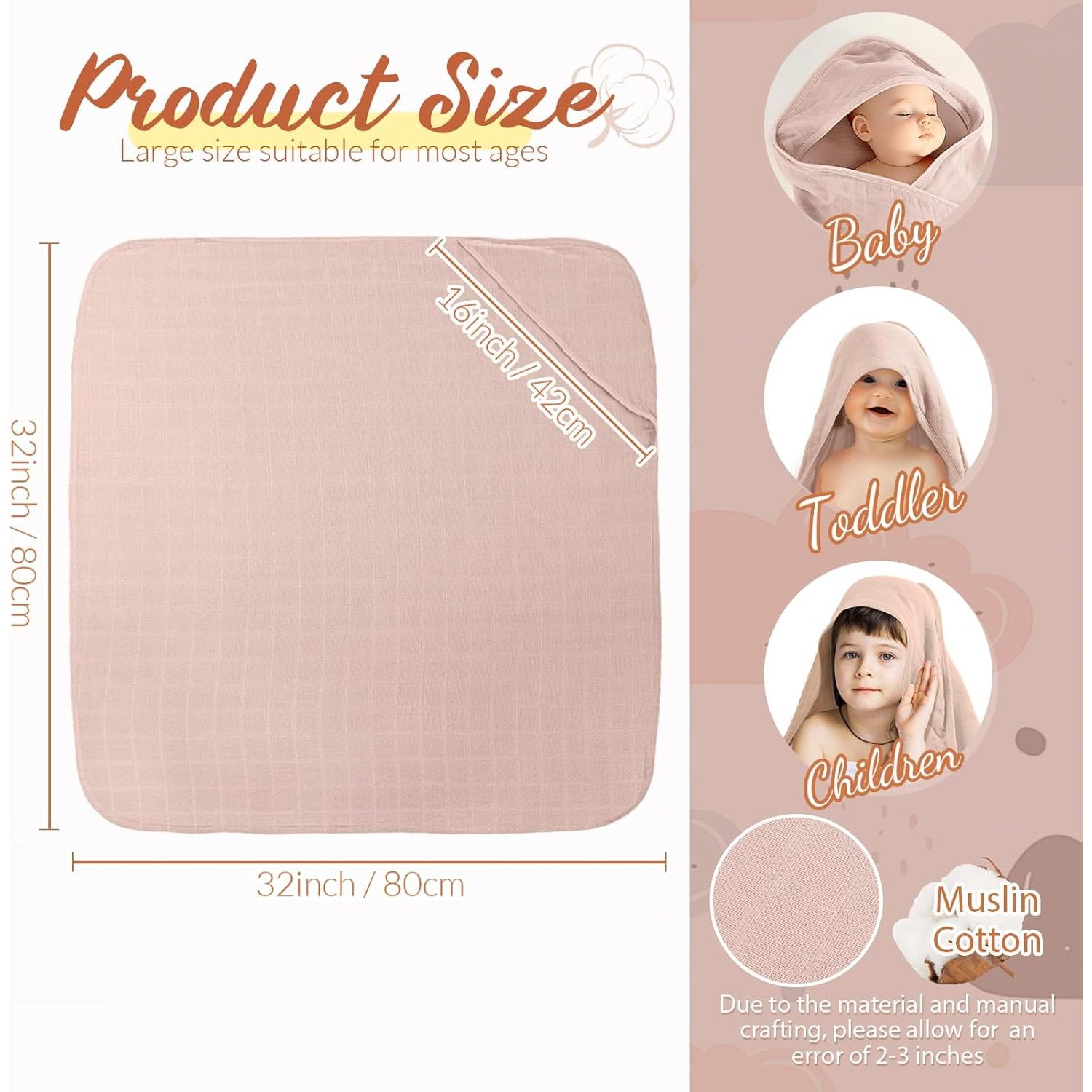 Juego de Toallas de Baño y Paños de Muselina Preboun 6 Pcs