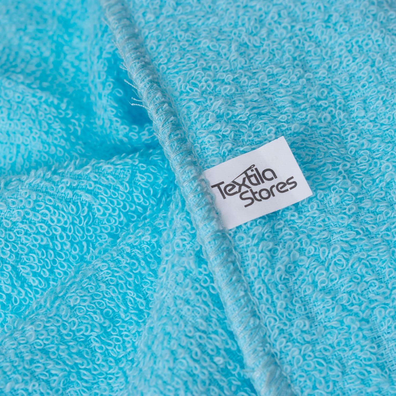 Toallas de Lavado Textila - Paquete de 10, Algodón Suave, 30.48 cm, Azul Aqua