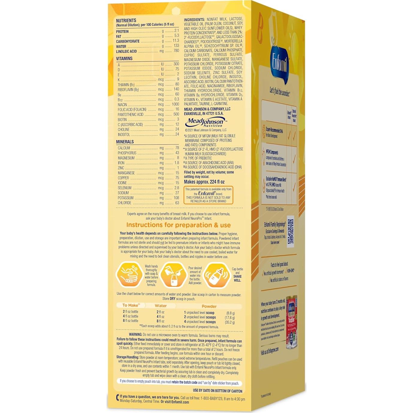 Fórmula Infantil Enfamil NeuroPro 890g, DHA y MFGM
