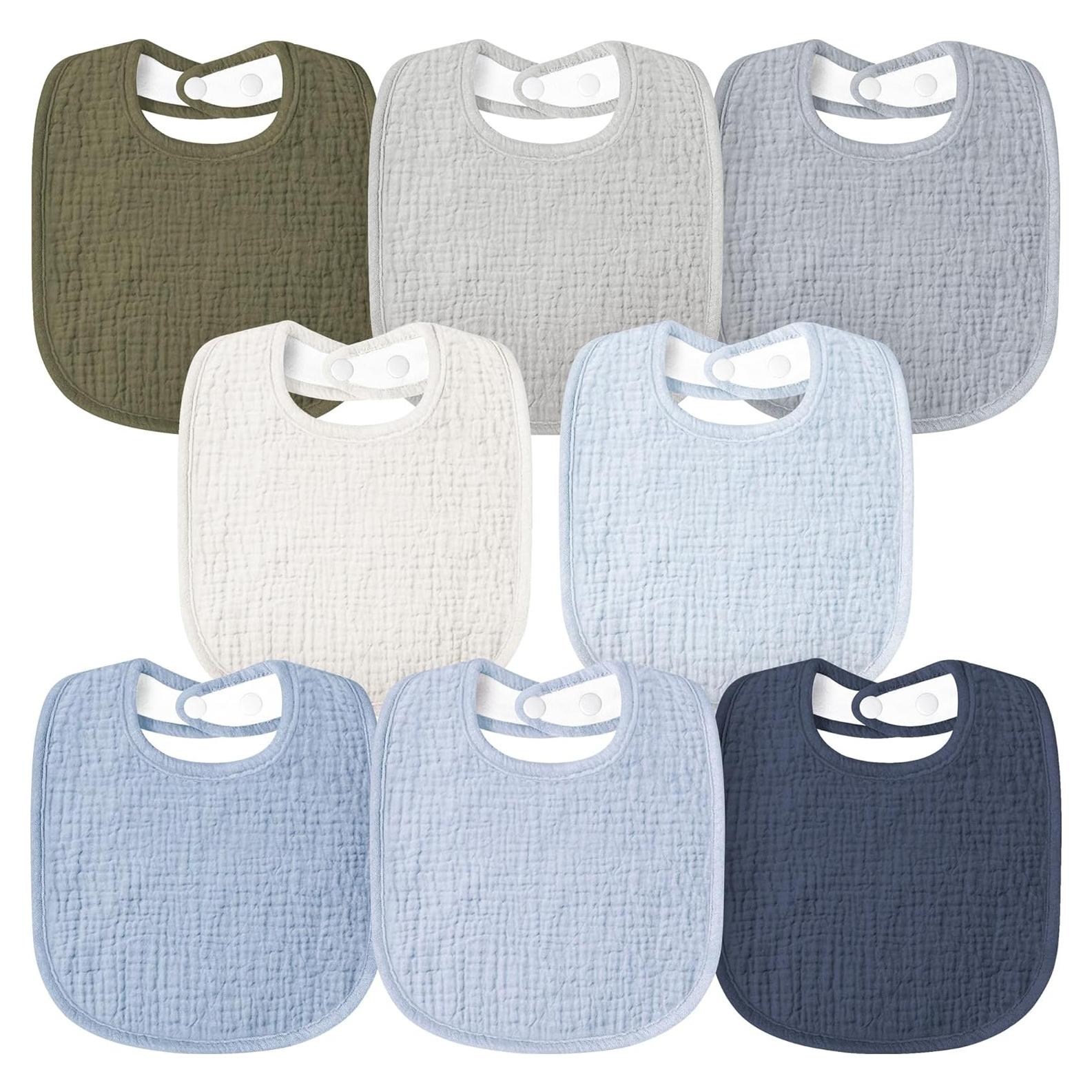 Baberos de Muselina Susurration Paquete de 8 Unisex Ajustables