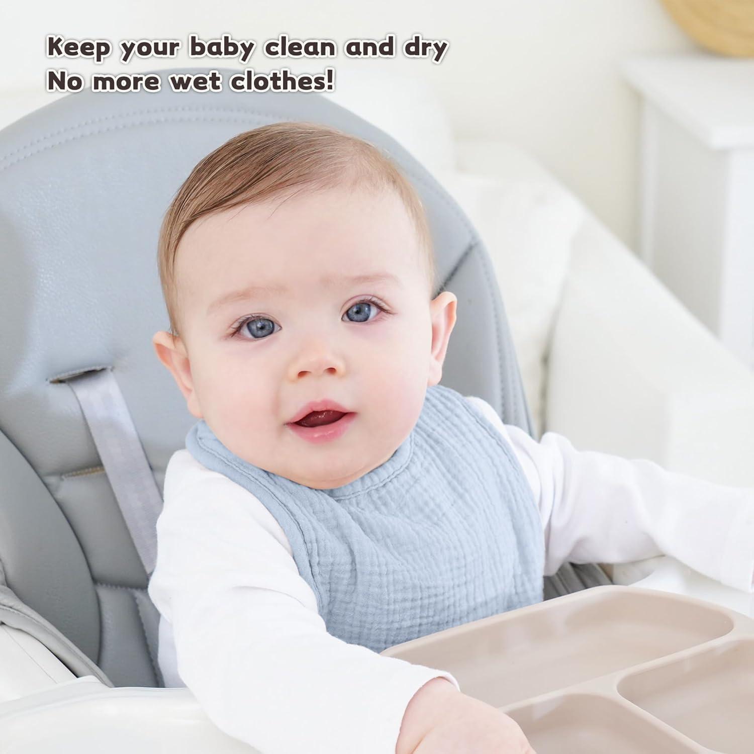 Baberos de Muselina Susurration Paquete de 8 Unisex Ajustables