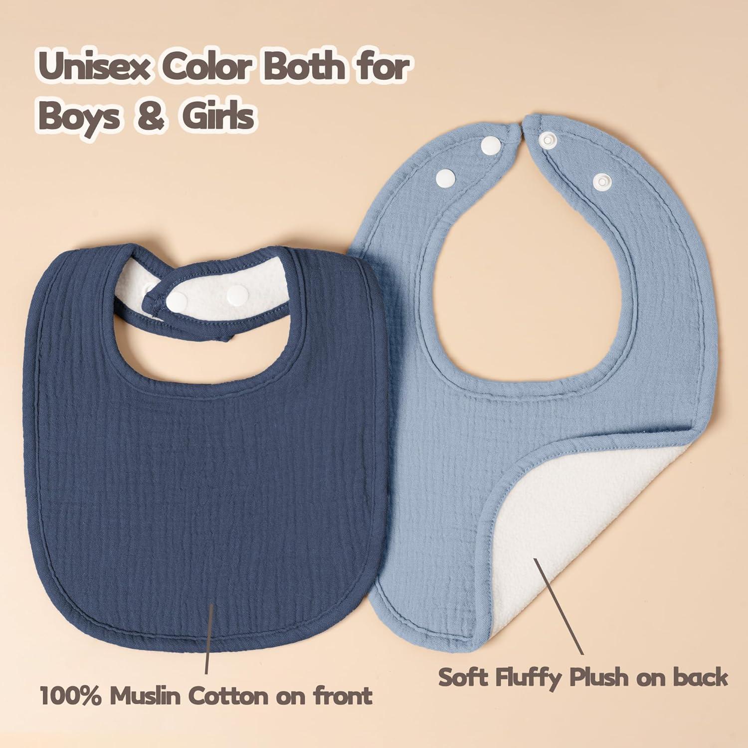 Baberos de Muselina Susurration Paquete de 8 Unisex Ajustables