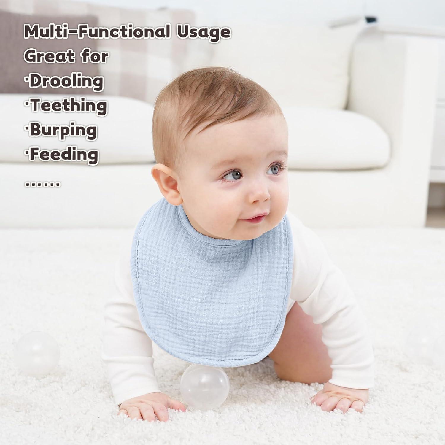 Baberos de Muselina Susurration Paquete de 8 Unisex Ajustables