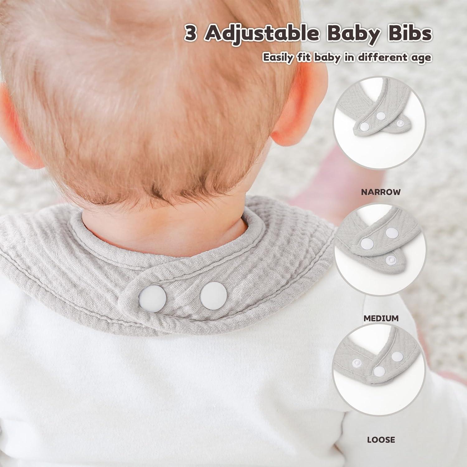 Baberos de Muselina Susurration Paquete de 8 Unisex Ajustables