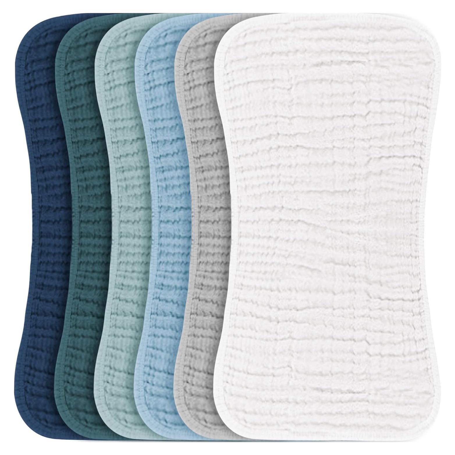 Paños de Eructo para Bebés Konssy - 6 Pack 100% Algodón Grande