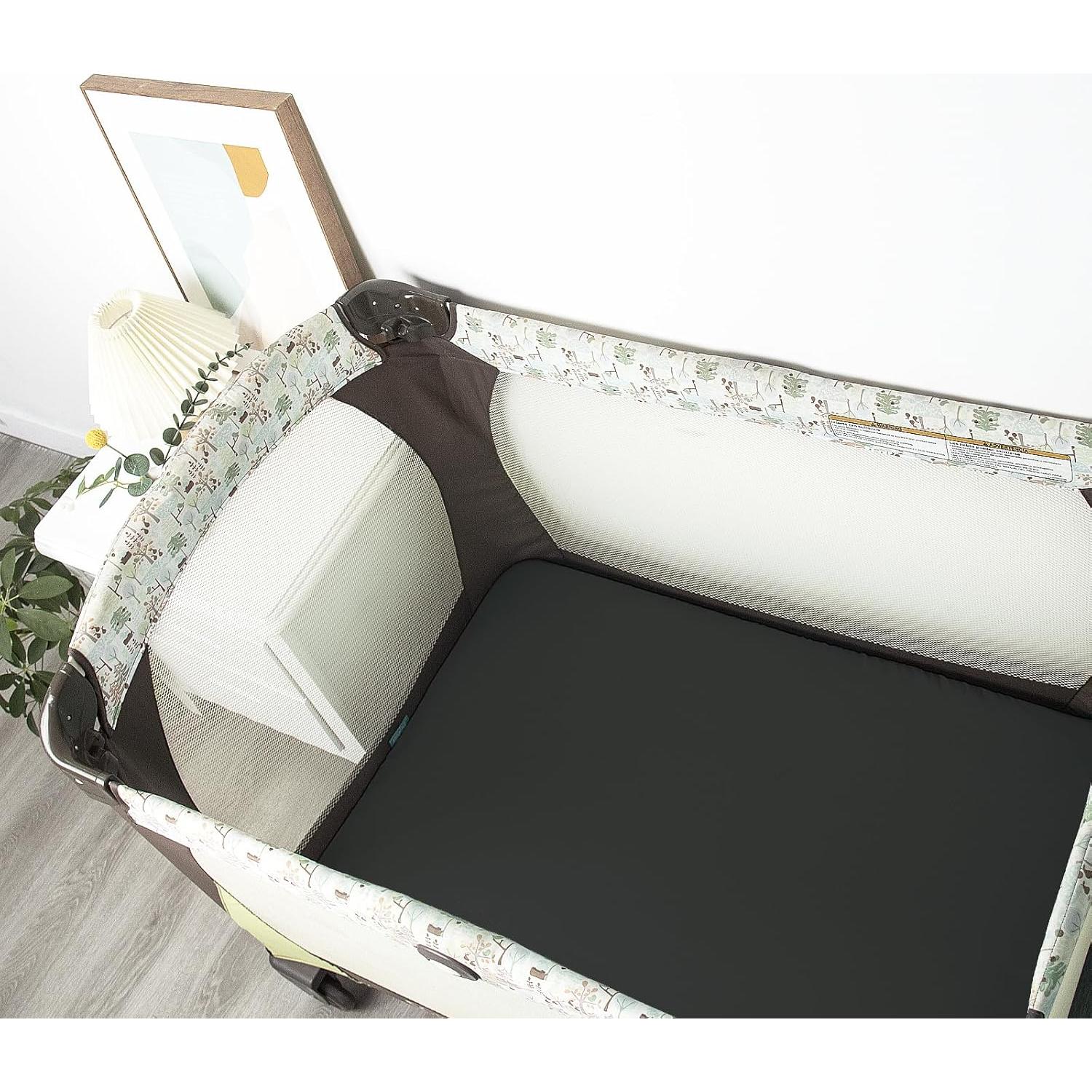 Sábanas Ajustadas Biloban para Pack and Play, 2 Piezas, Negro