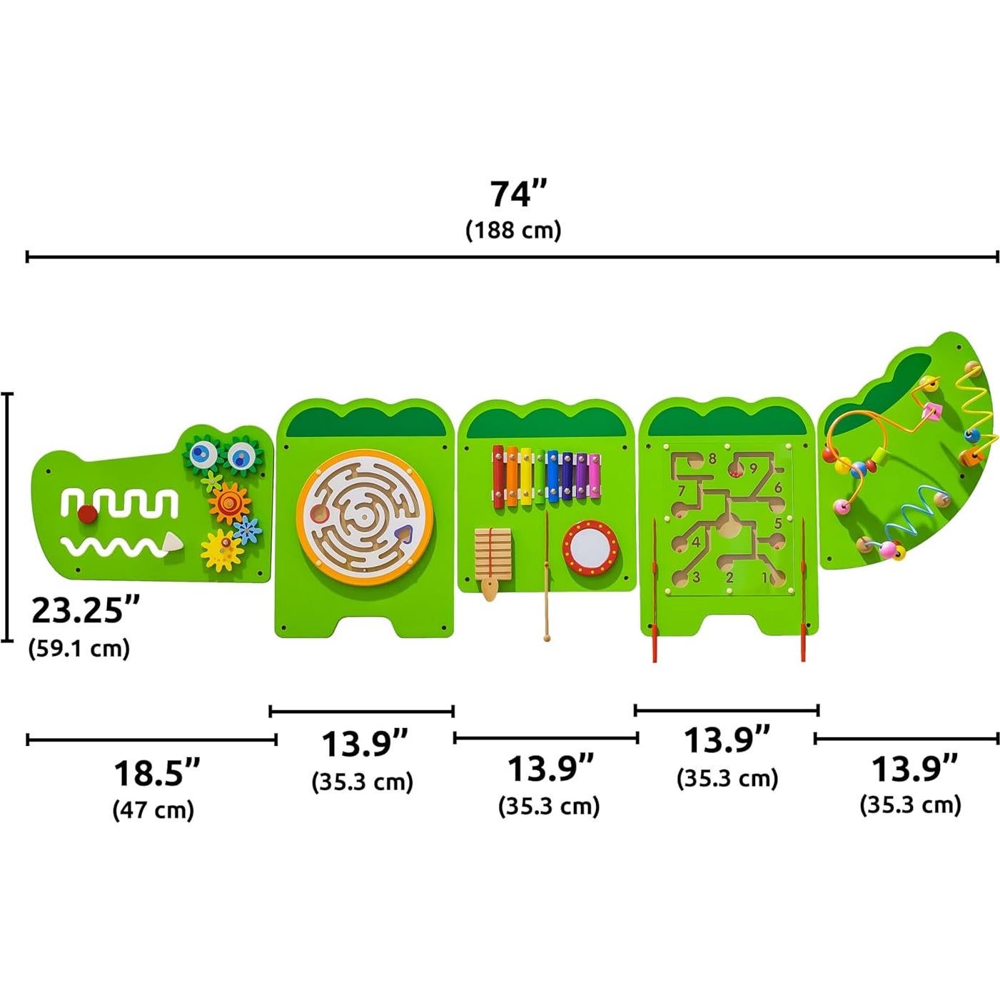 Paneles de Actividad Cocodrilo Spark & Wow - 11 Actividades - Juguete Sensorial Montessori 18m+