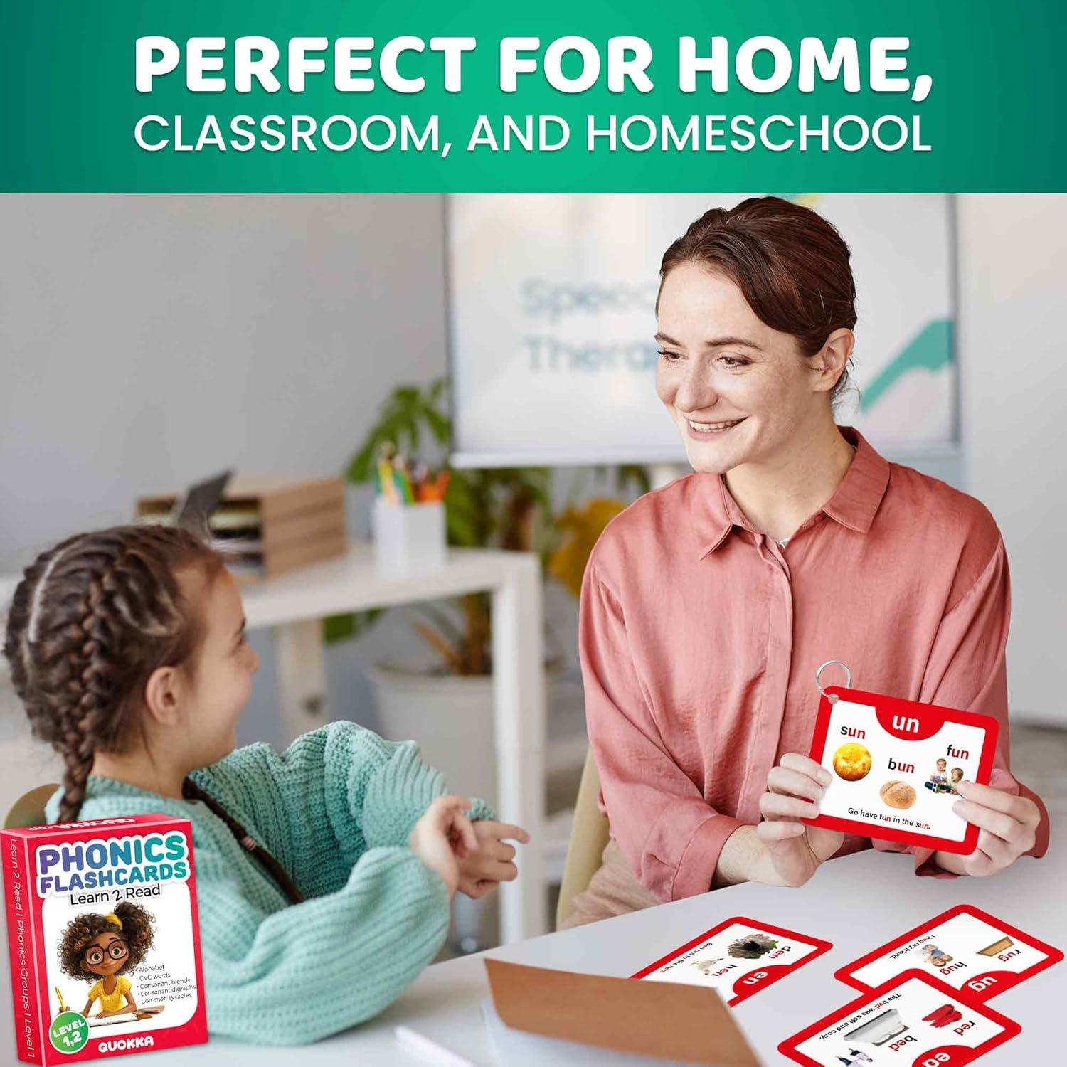 Tarjetas de Flash CVC QUOKKA para Aprender a Leer 3-8 Años