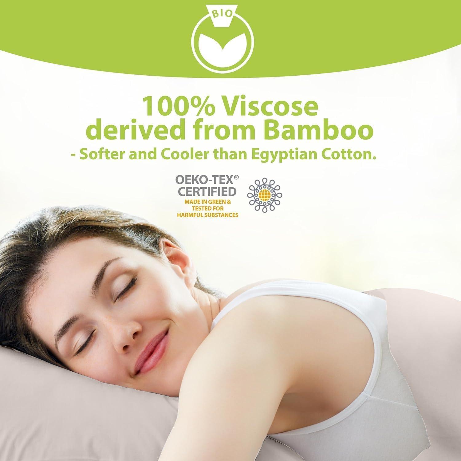 Conjunto de Sábanas BAMPURE Queen 100% Viscosa de Bambú Beige