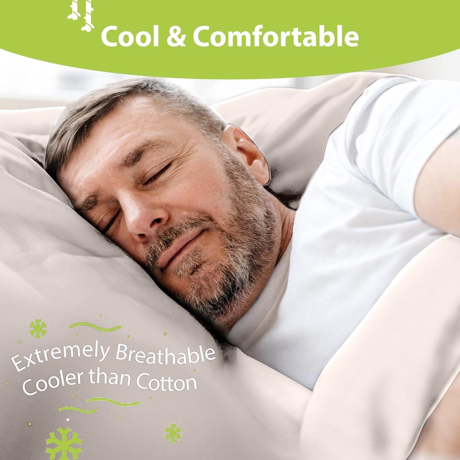 Conjunto de Sábanas BAMPURE Queen 100% Viscosa de Bambú Beige