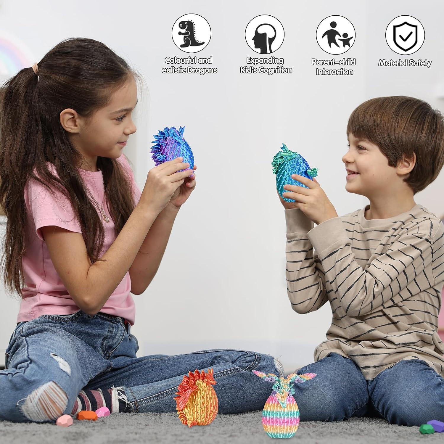 Juego de 4 Huevos de Dragón Articulados Minleway - Multicolor