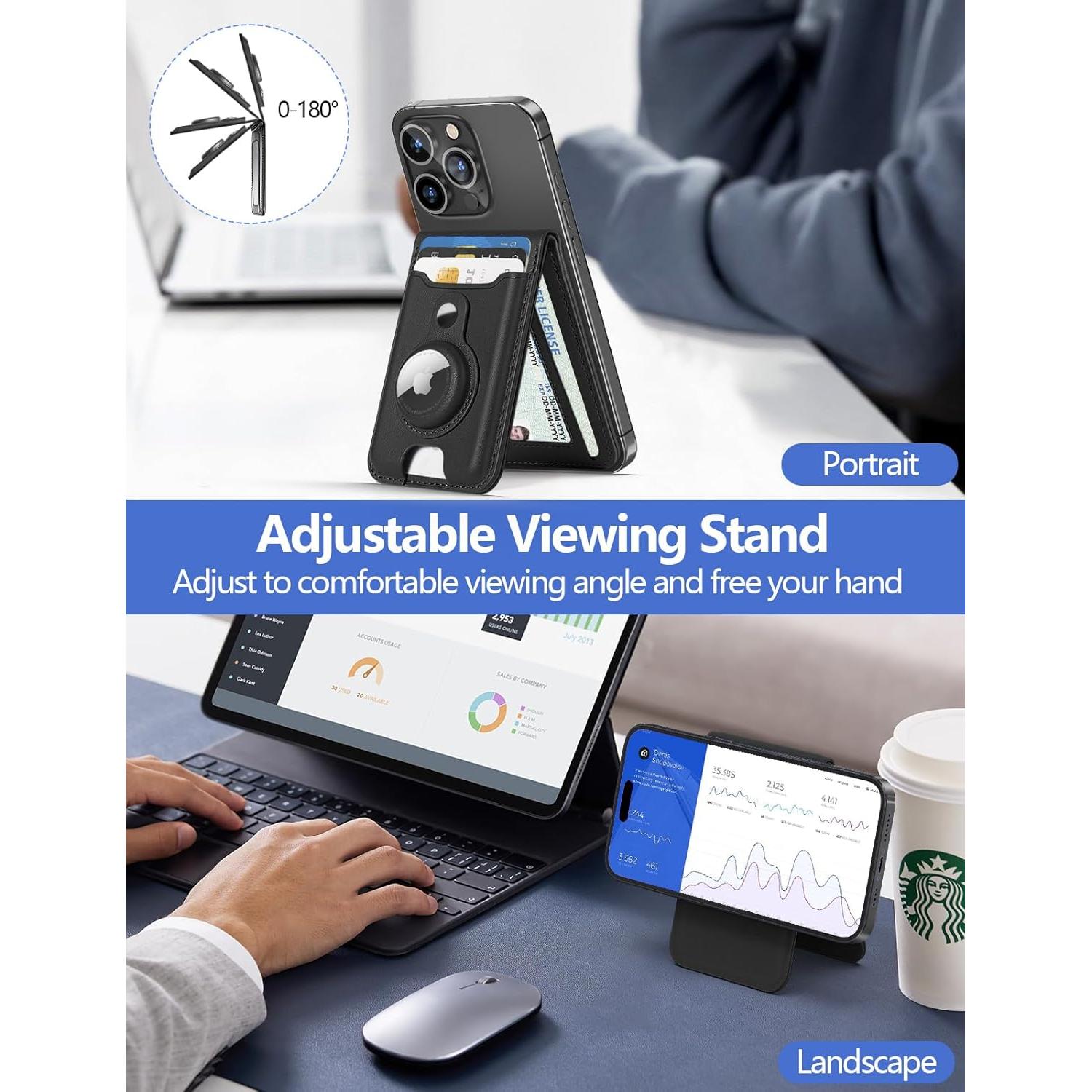 Soporte de Cartera Magnética HiWe para iPhone 12-17, Negro