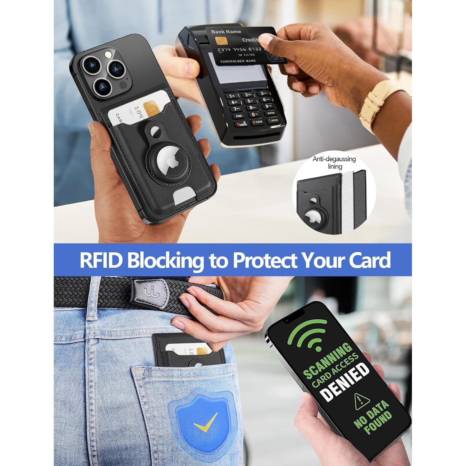 Soporte de Cartera Magnética HiWe para iPhone 12-17, Negro