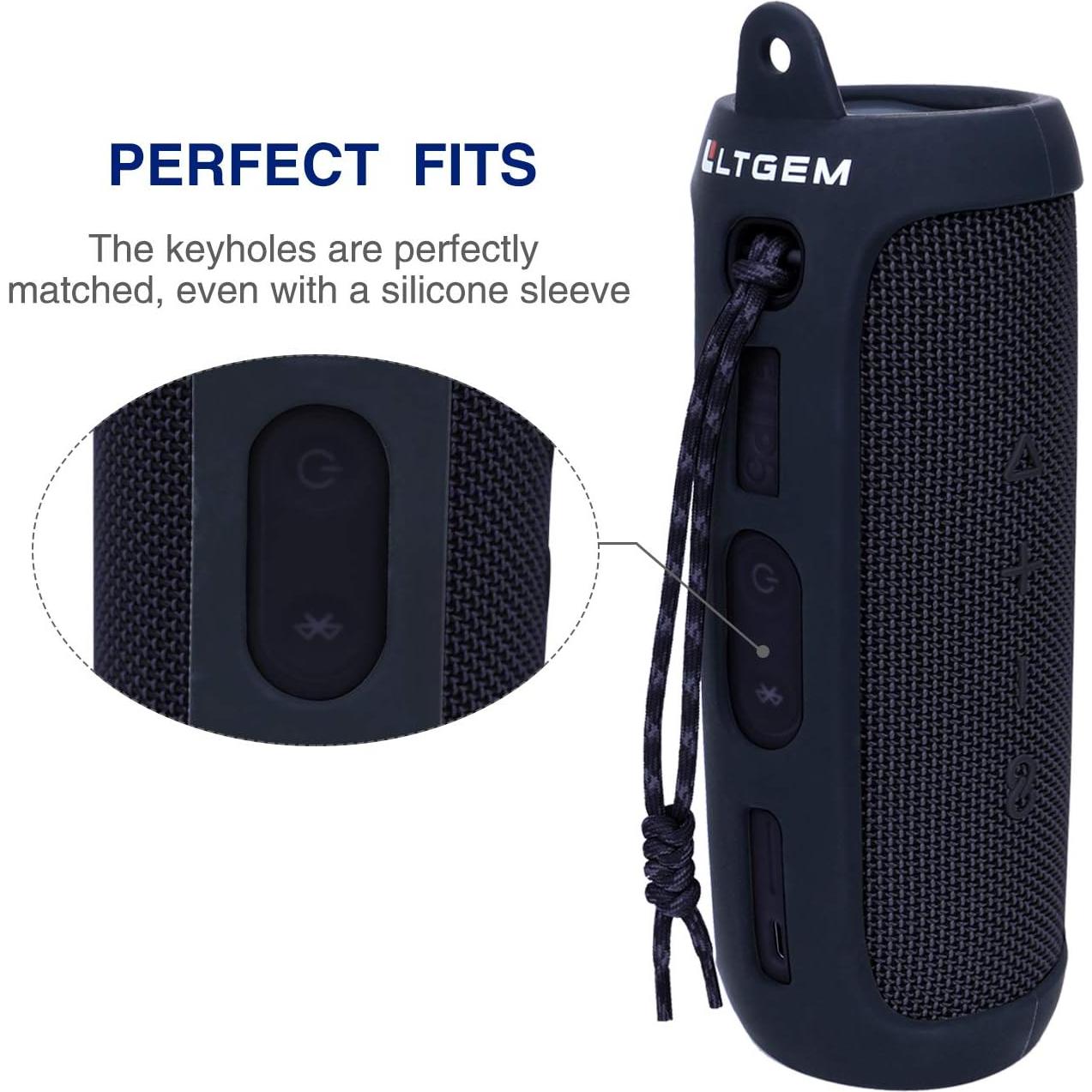 Funda de Silicona LTGEM Impermeable para JBL Flip 5 - Negra