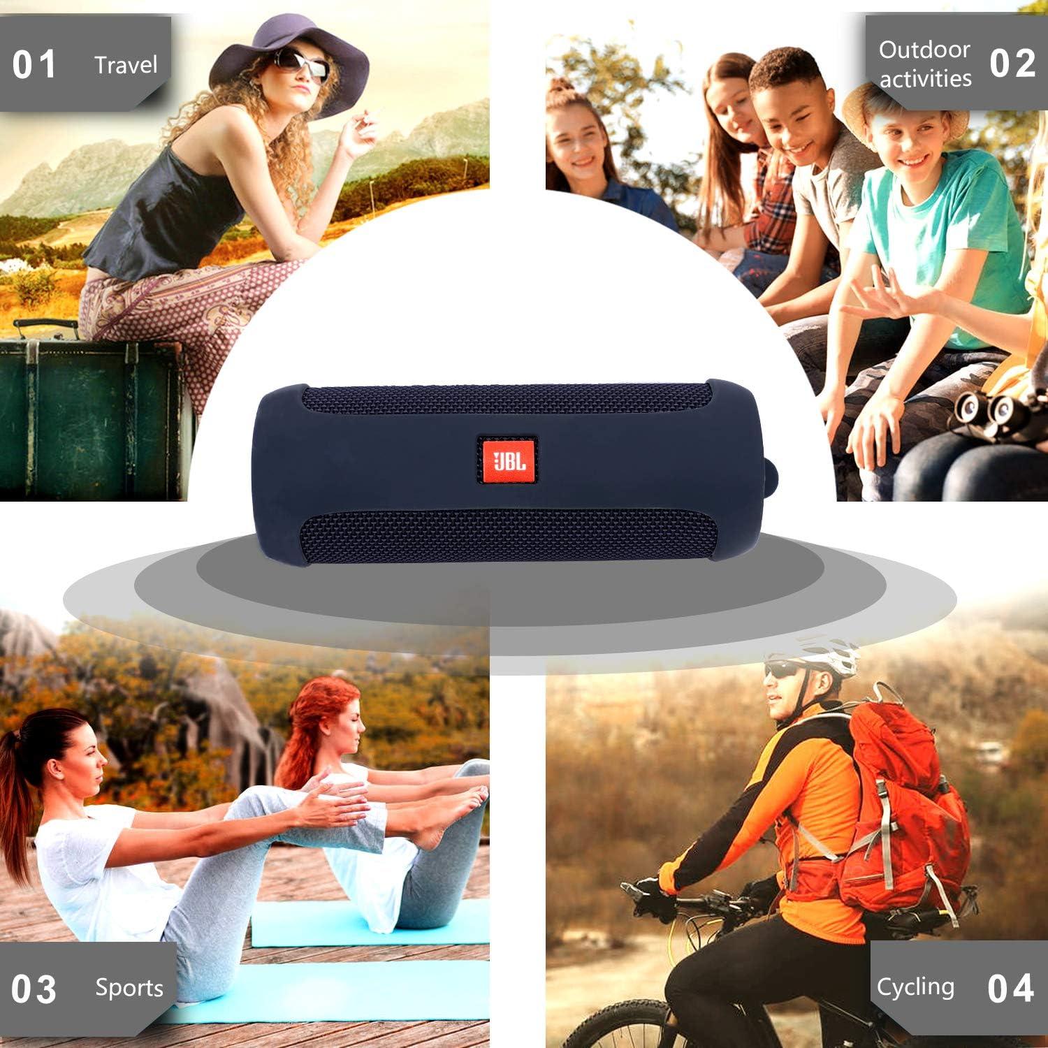 Funda de Silicona LTGEM Impermeable para JBL Flip 5 - Negra