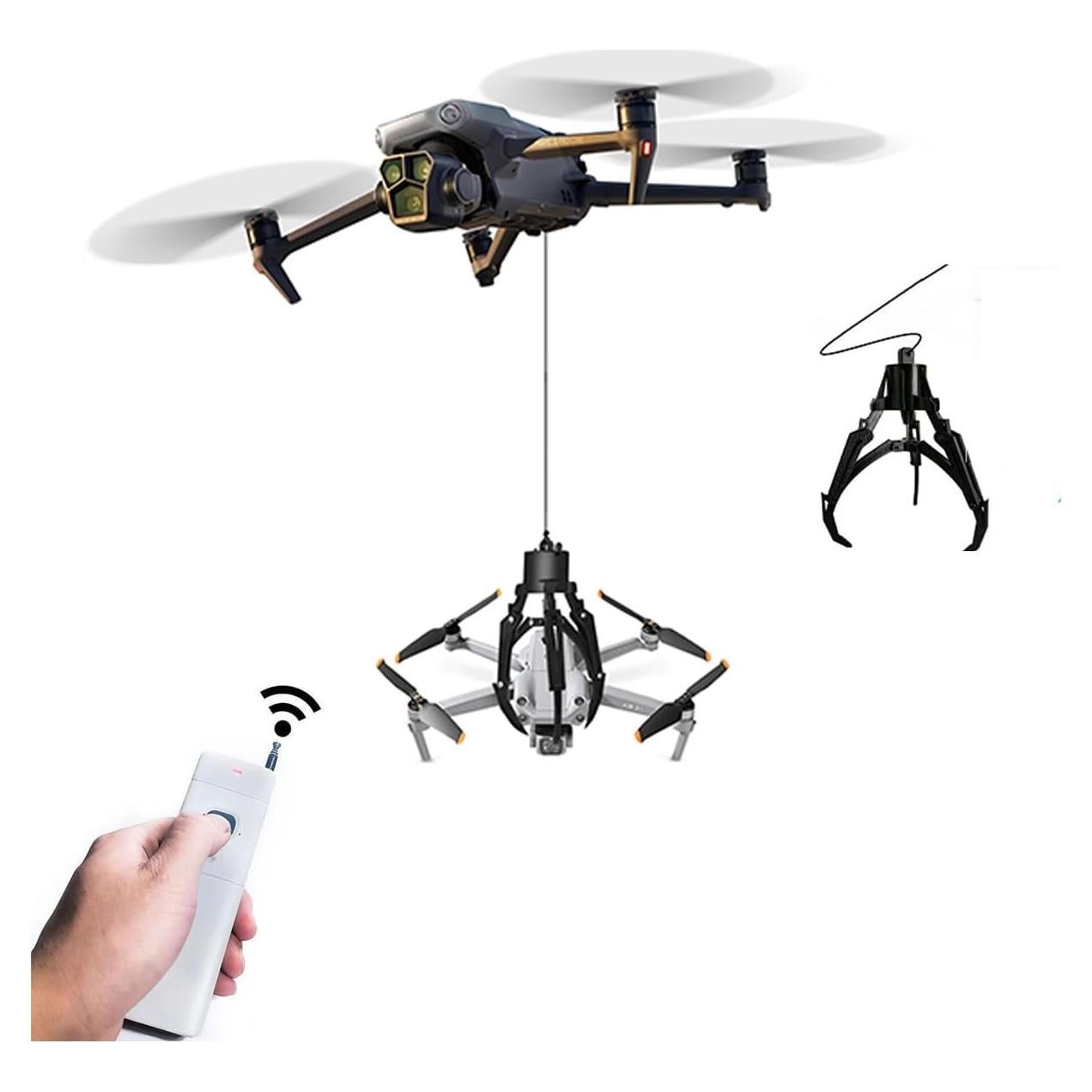 Garra mecánica para drones Amanely TF381 - Control remoto 1 km