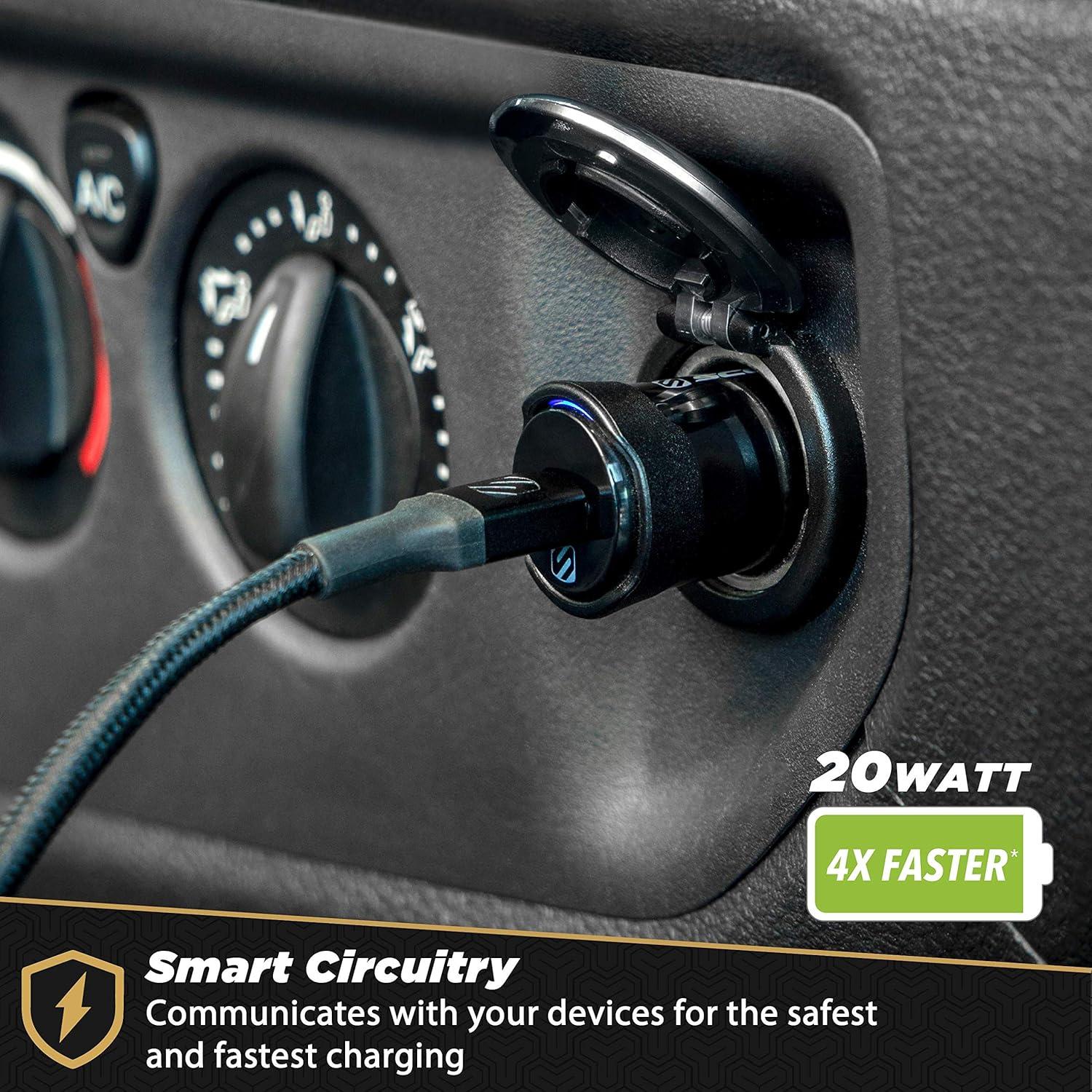 Cargador Rápido de Coche Scosche CPDC20 USB Tipo-C 20W