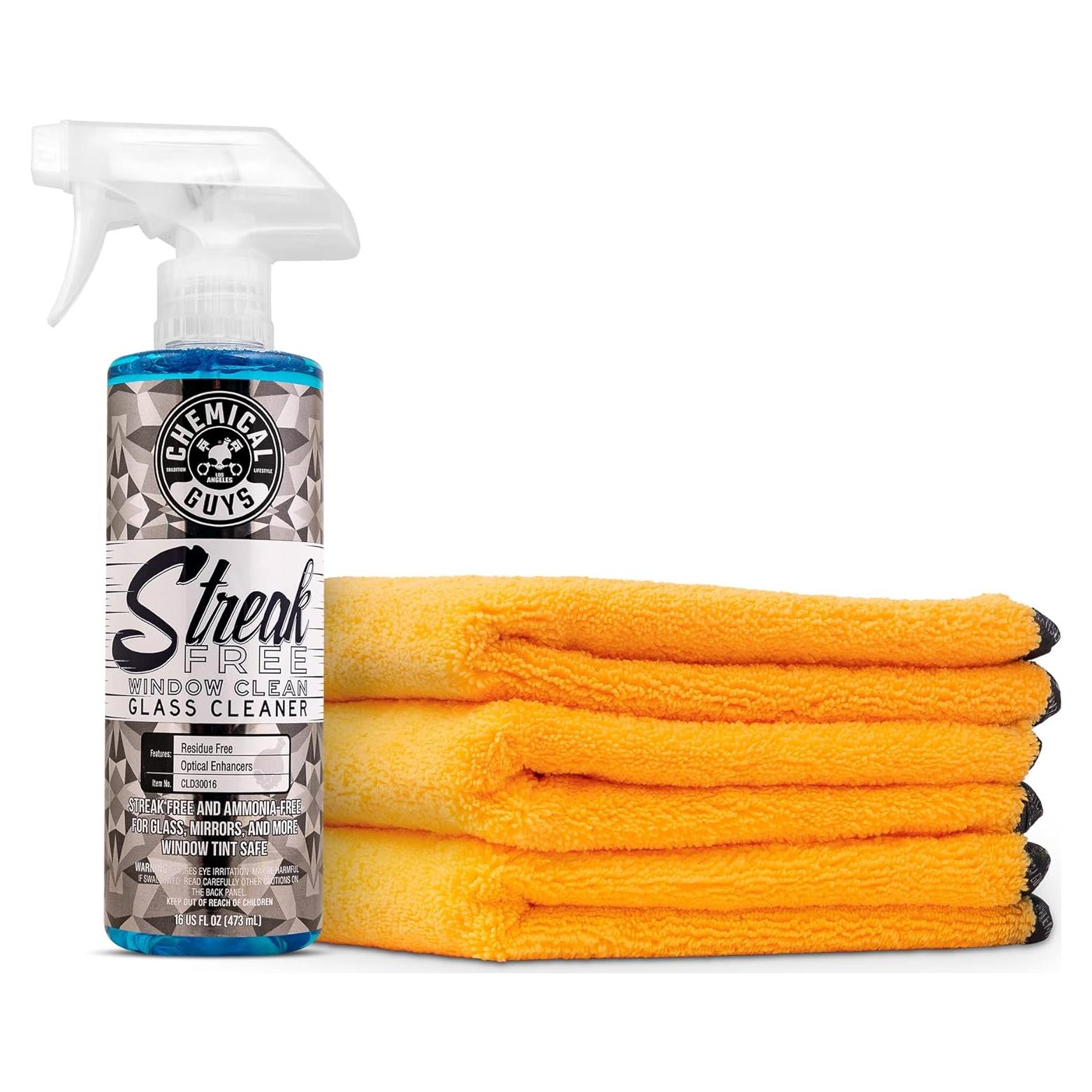 Limpiador de Vidrios Sin Rayas Chemical Guys 473 ml + 3 Toallas