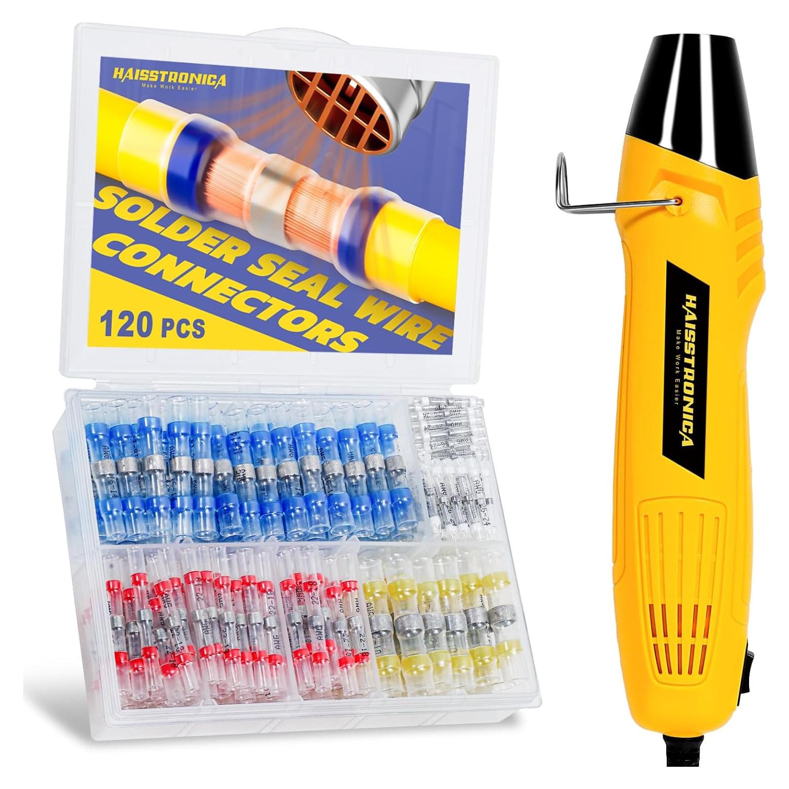 Kit de Conectores de Cable Haisstronica 120PCS con Pistola de Calor
