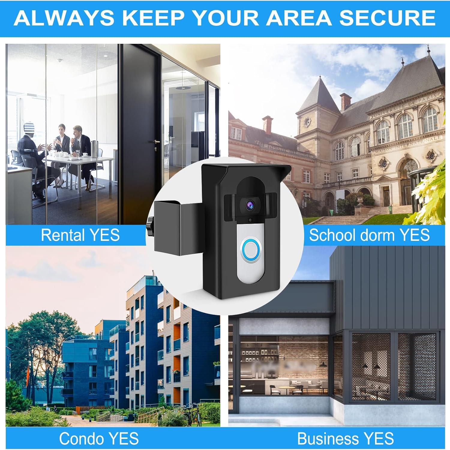 Soporte de Timbre de Video Antirrobo HIMTOP Negro Ajustable