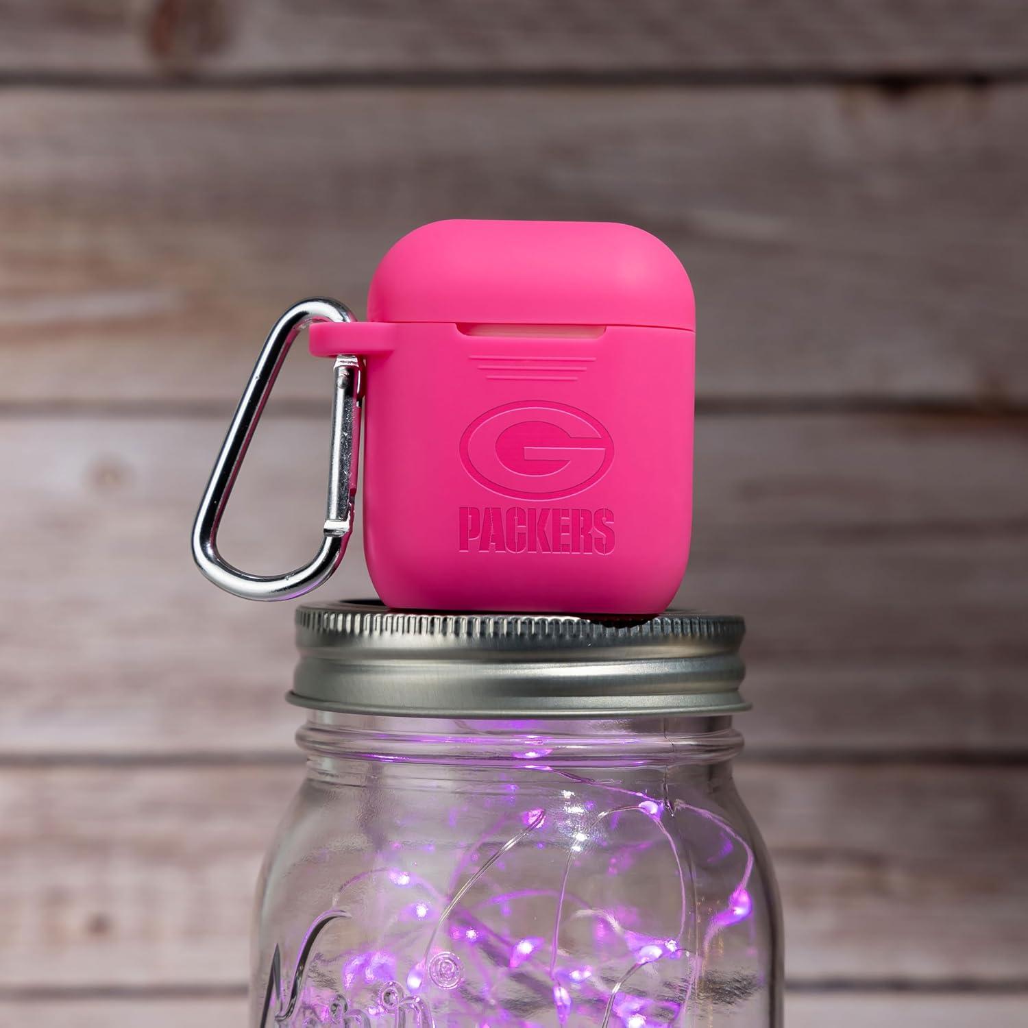 Funda Silicona Green Bay Packers para AirPods Gen 1 y 2 - Rosa