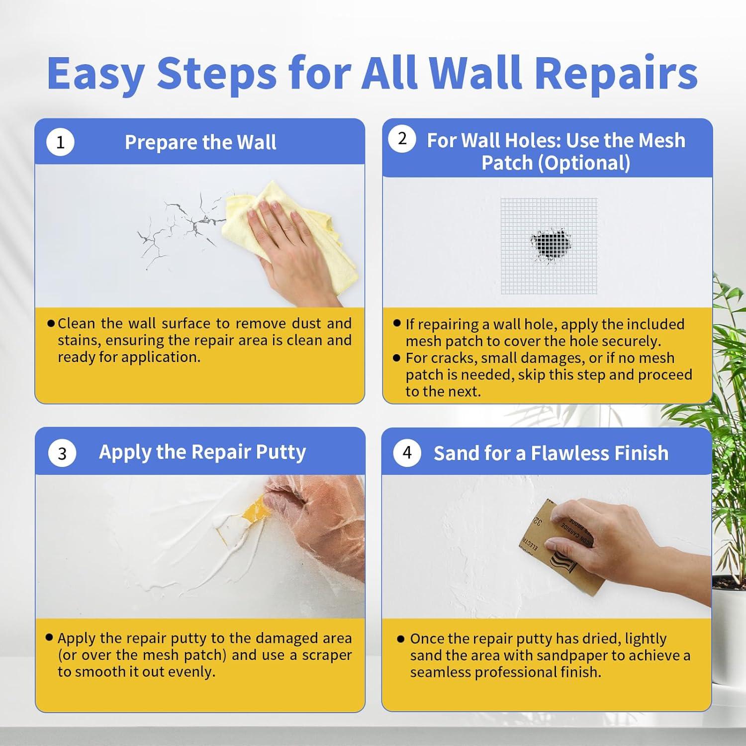 Kit de Reparación de Paredes YKF 18Oz con Raspador Profesional