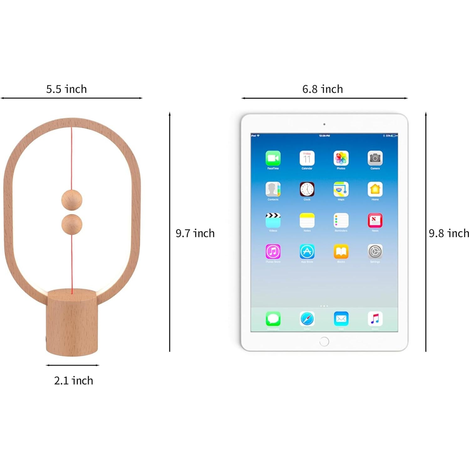 Lámpara de Mesa LED Magnética YONGJUNLI Madera 24.64cm