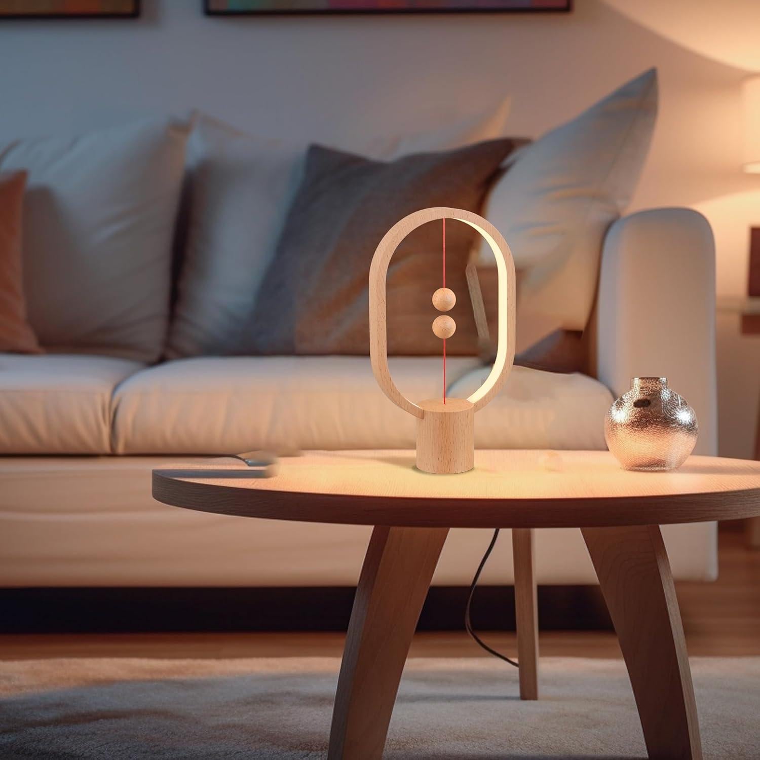 Lámpara de Mesa LED Magnética YONGJUNLI Madera 24.64cm