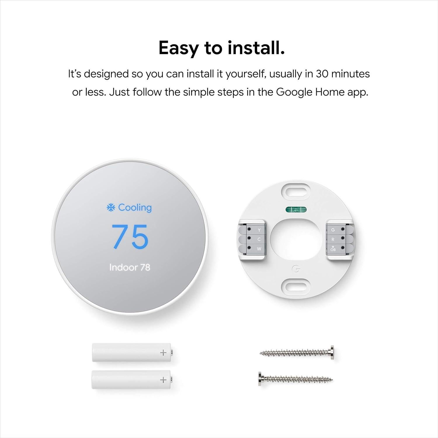 Termostato Inteligente Google Nest Wifi Programable Nieve
