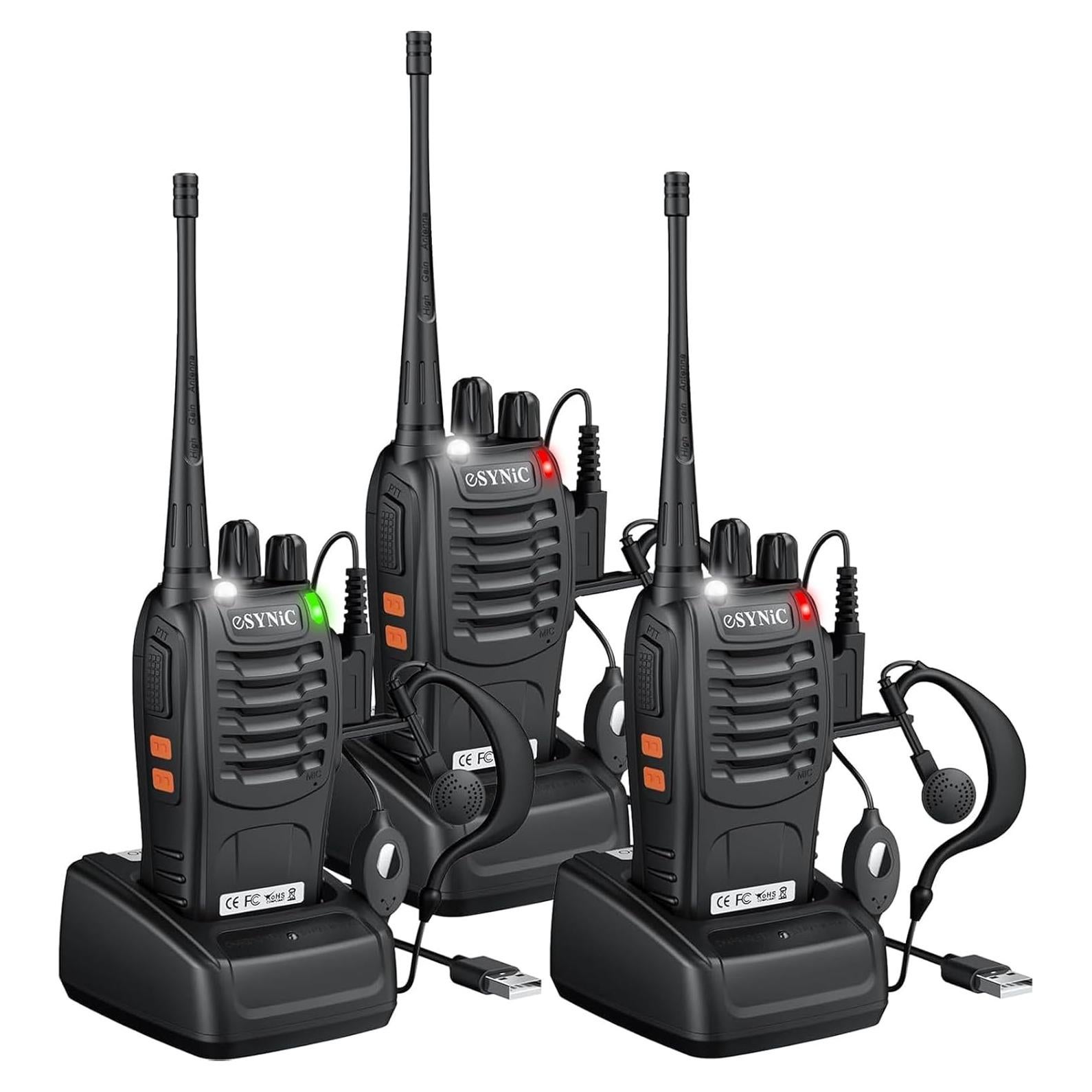 Walkie Talkies eSynic 3-Pack Profesionales 5KM VOX Duraderos