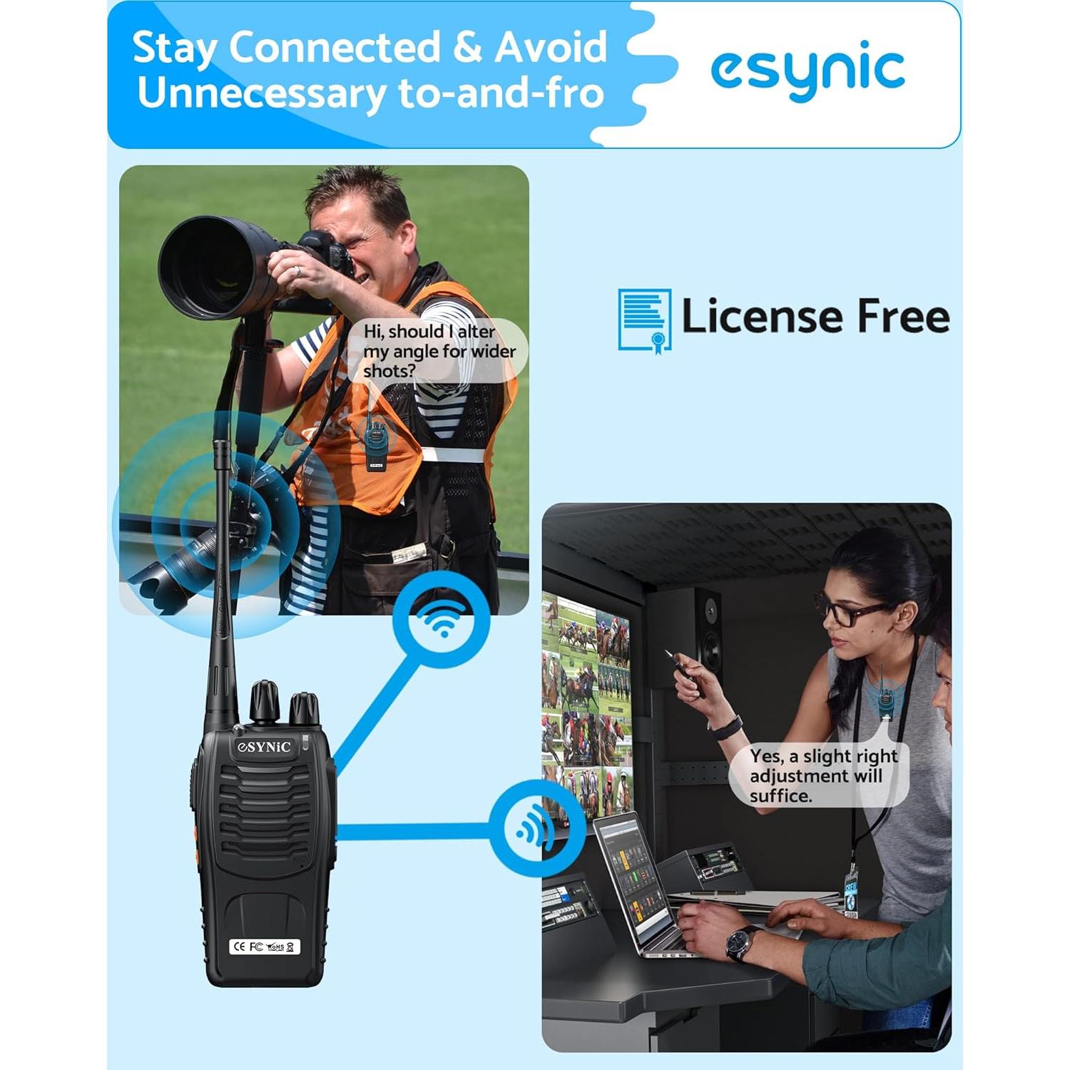 Walkie Talkies eSynic 3-Pack Profesionales 5KM VOX Duraderos