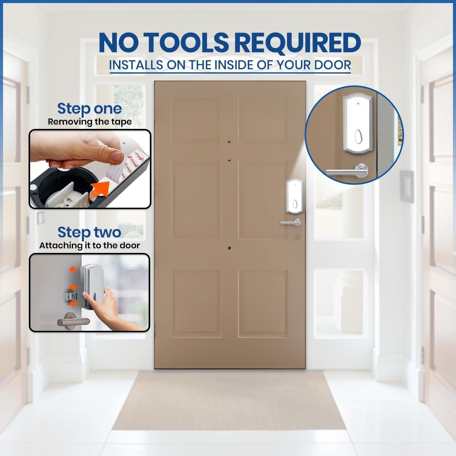 Cerradura Inteligente InstaLock Plata Cepillada - Sin Llave