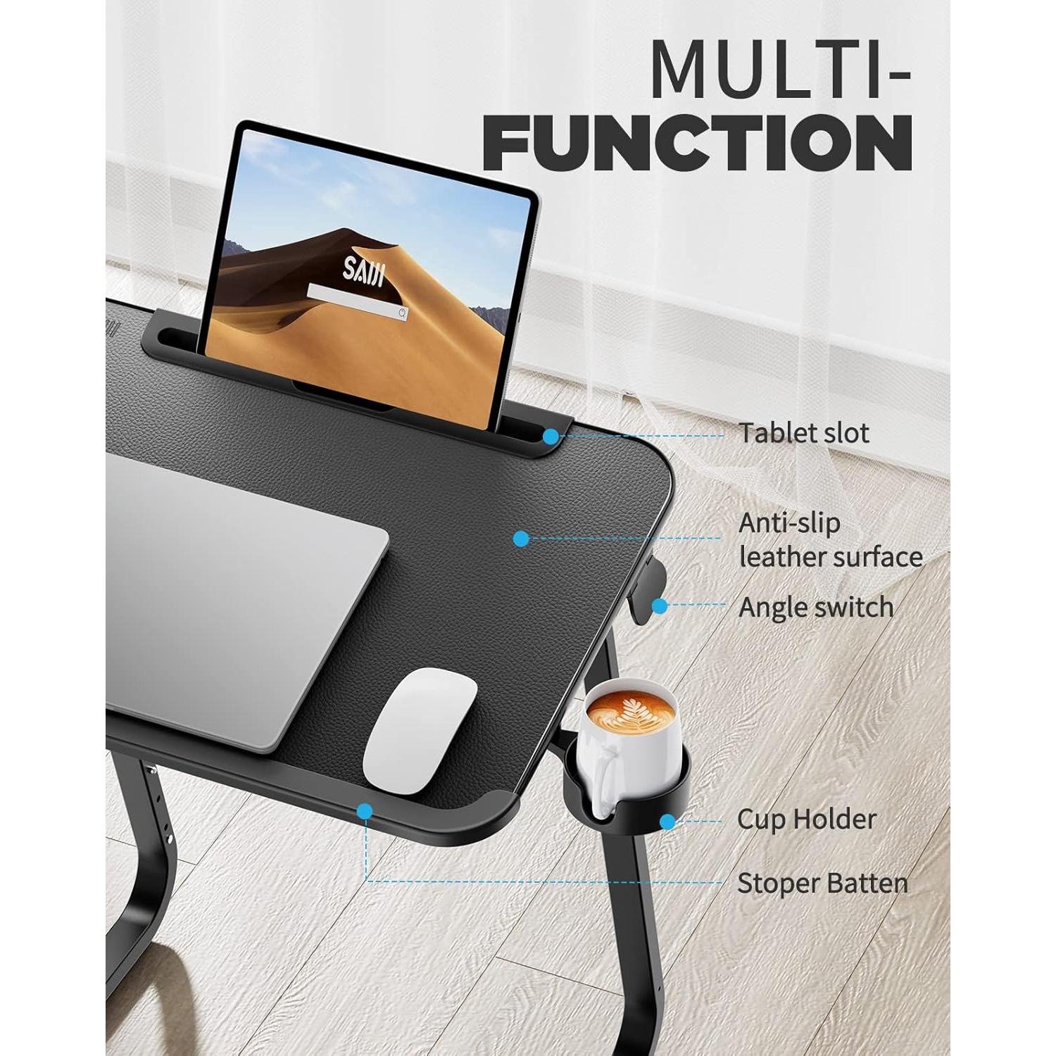 Mesa de bandeja para TV SAIJI F2-B - Ajustable 6 alturas, 54.4 kg