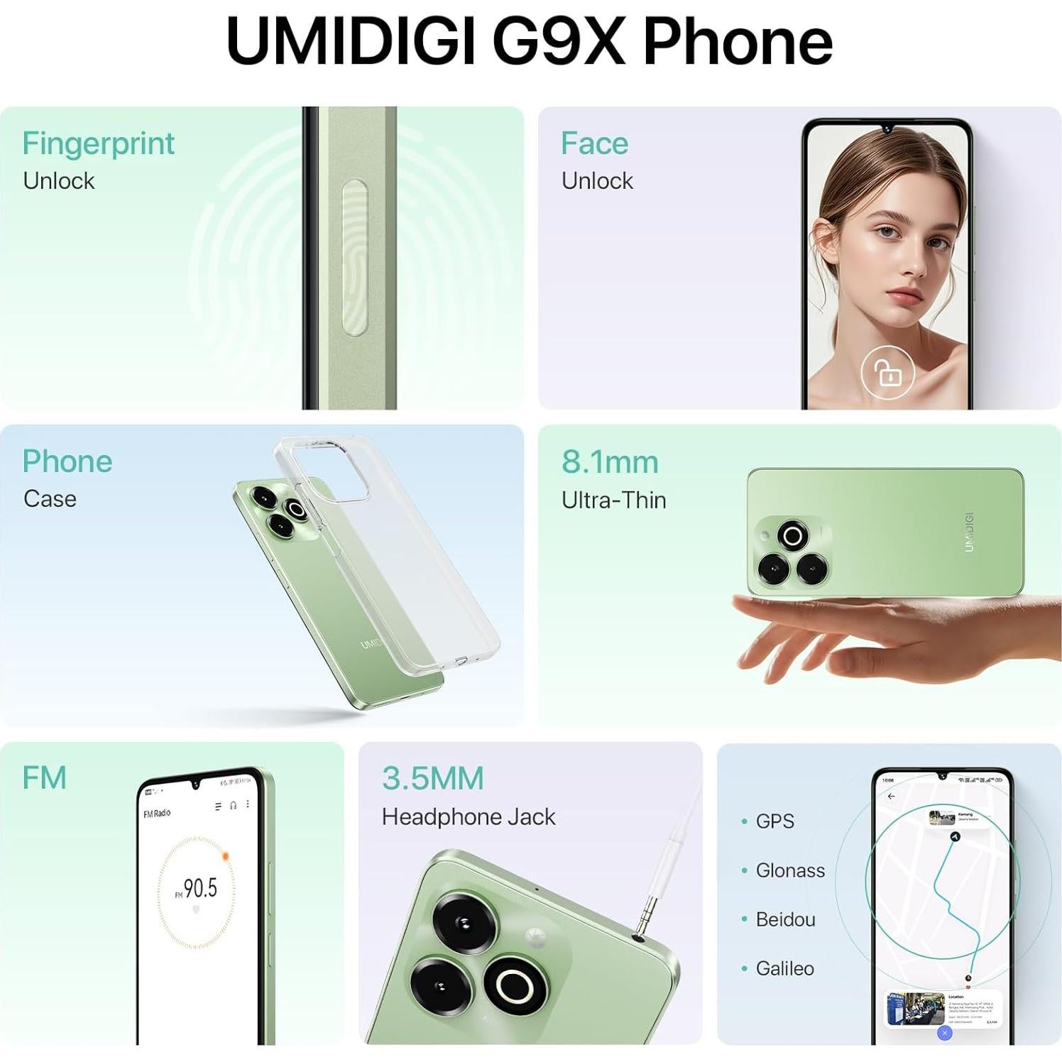 UMIDIGI G9X Teléfono Celular Desbloqueado 6.75" 90Hz 4G