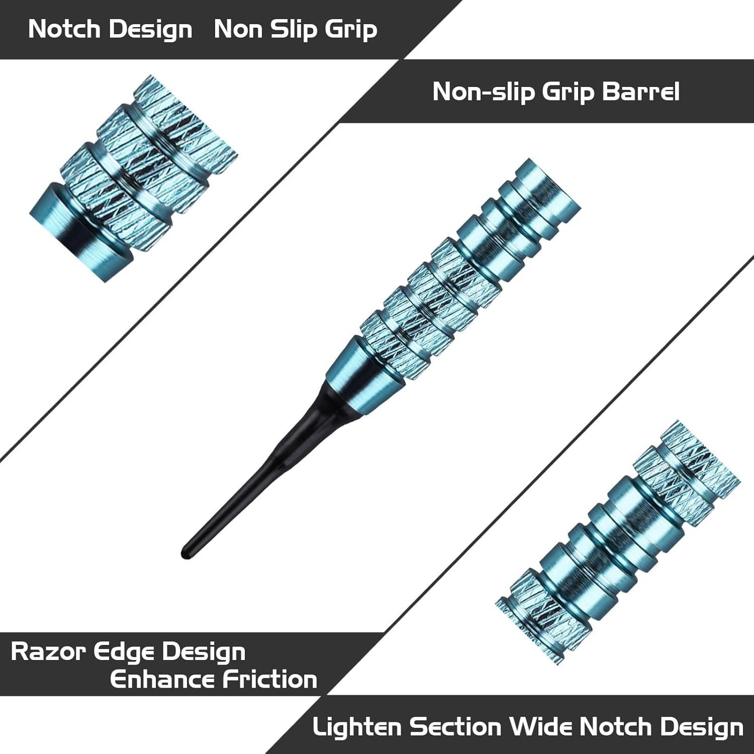 Juego de Dardos Turnart TN07 Punta Plástica 18g 12 Pcs con Accesorios