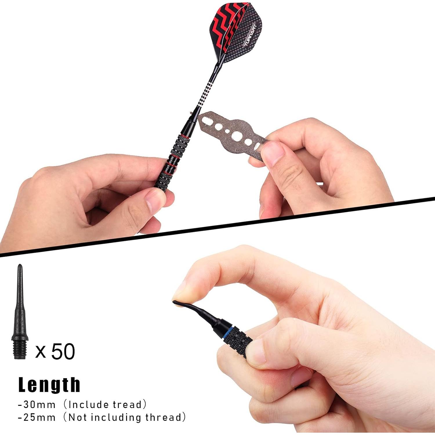 Juego de Dardos Turnart TN07 Punta Plástica 18g 12 Pcs con Accesorios