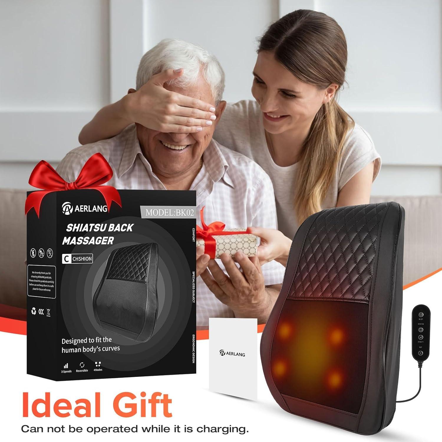 Masajeador de Cuello y Espalda AERLANG Inalámbrico con Calor 3D