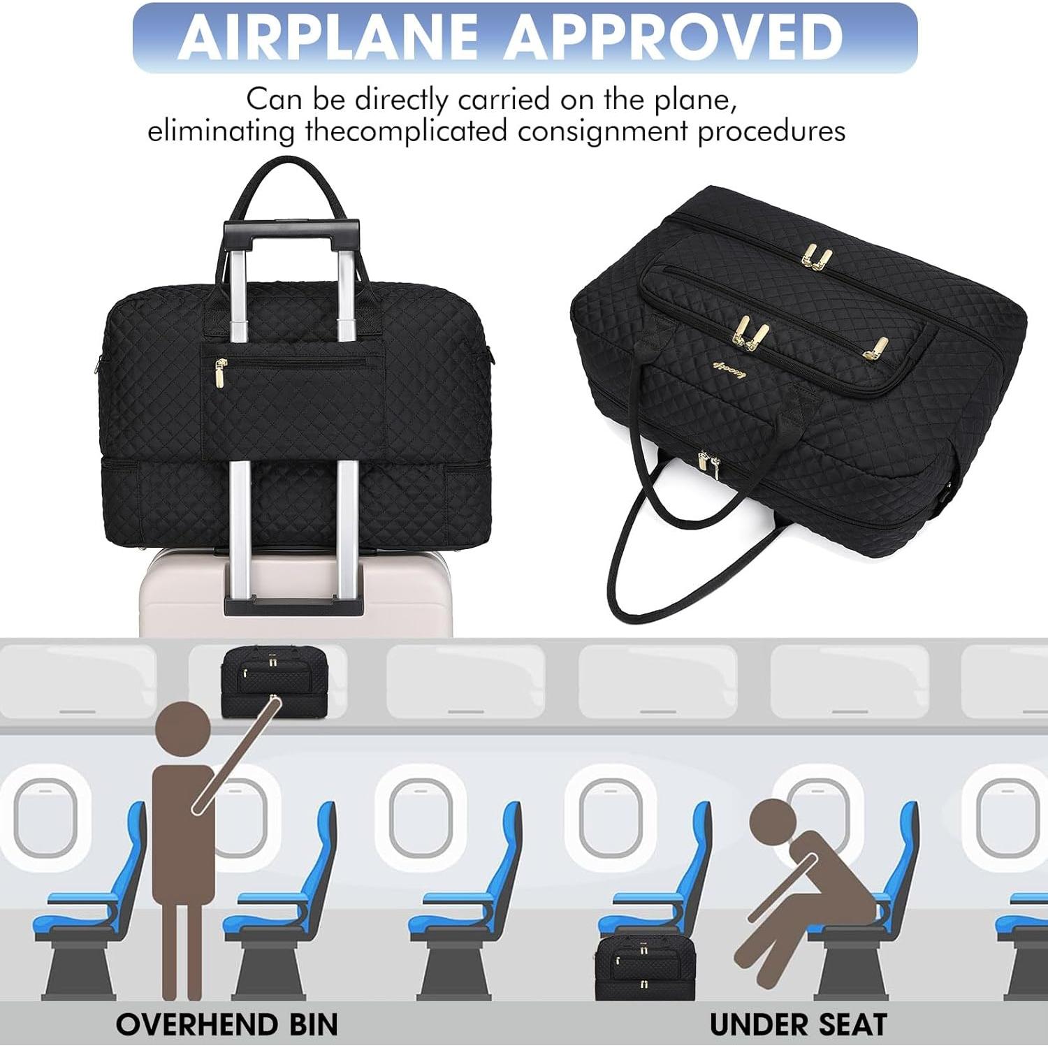 Bolsa de viaje grande para mujeres LP13 negra 35L 52x21x32cm