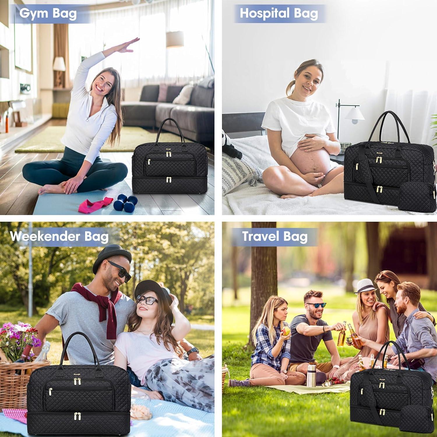 Bolsa de viaje grande para mujeres LP13 negra 35L 52x21x32cm