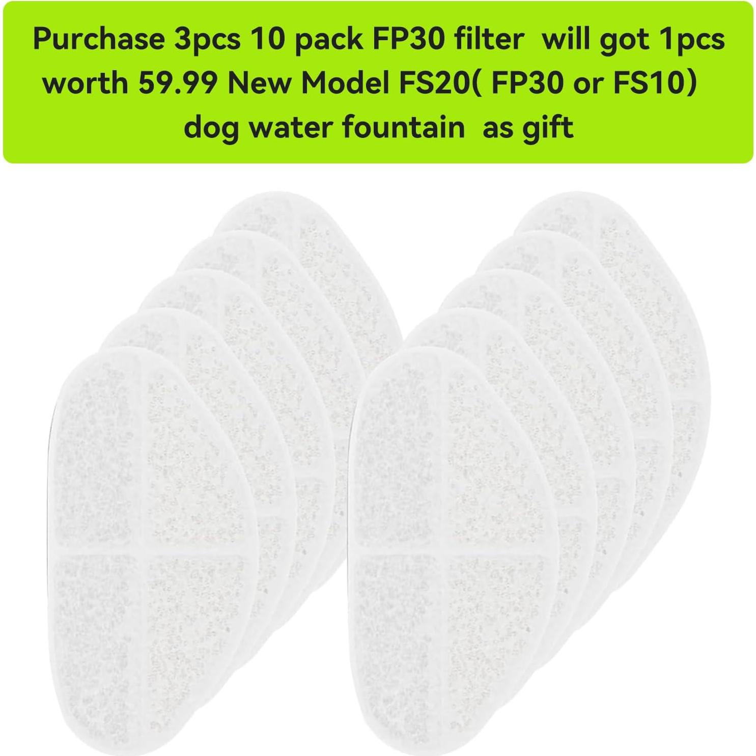 Filtros de Reemplazo APETDOLA para Fuente de Agua Perro FP30 - Paquete de 5