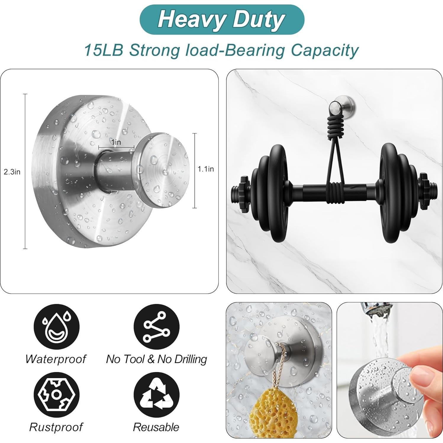 Ganchos de Ventosa Embewhis para Baño y Cocina - Paquete de 2