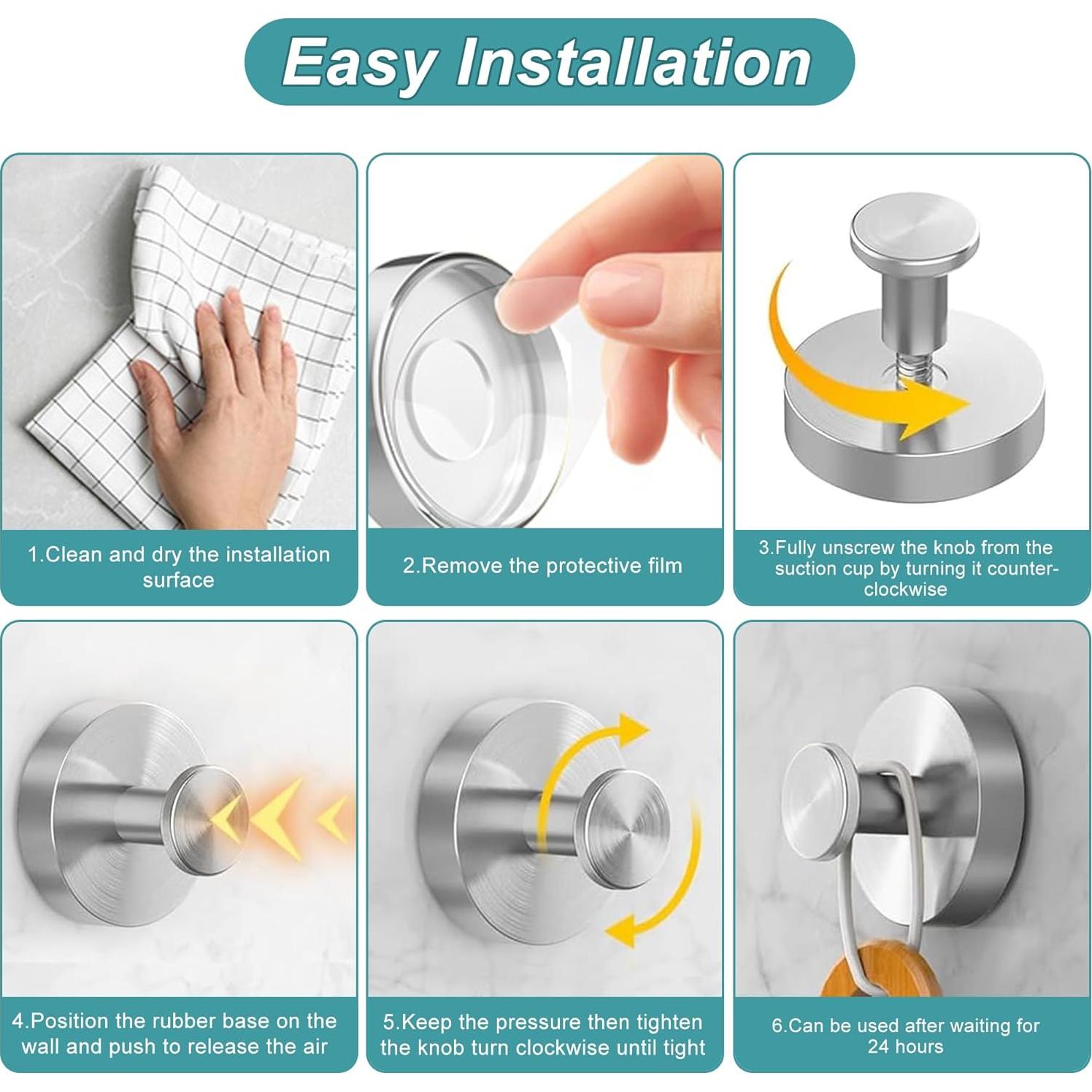 Ganchos de Ventosa Embewhis para Baño y Cocina - Paquete de 2